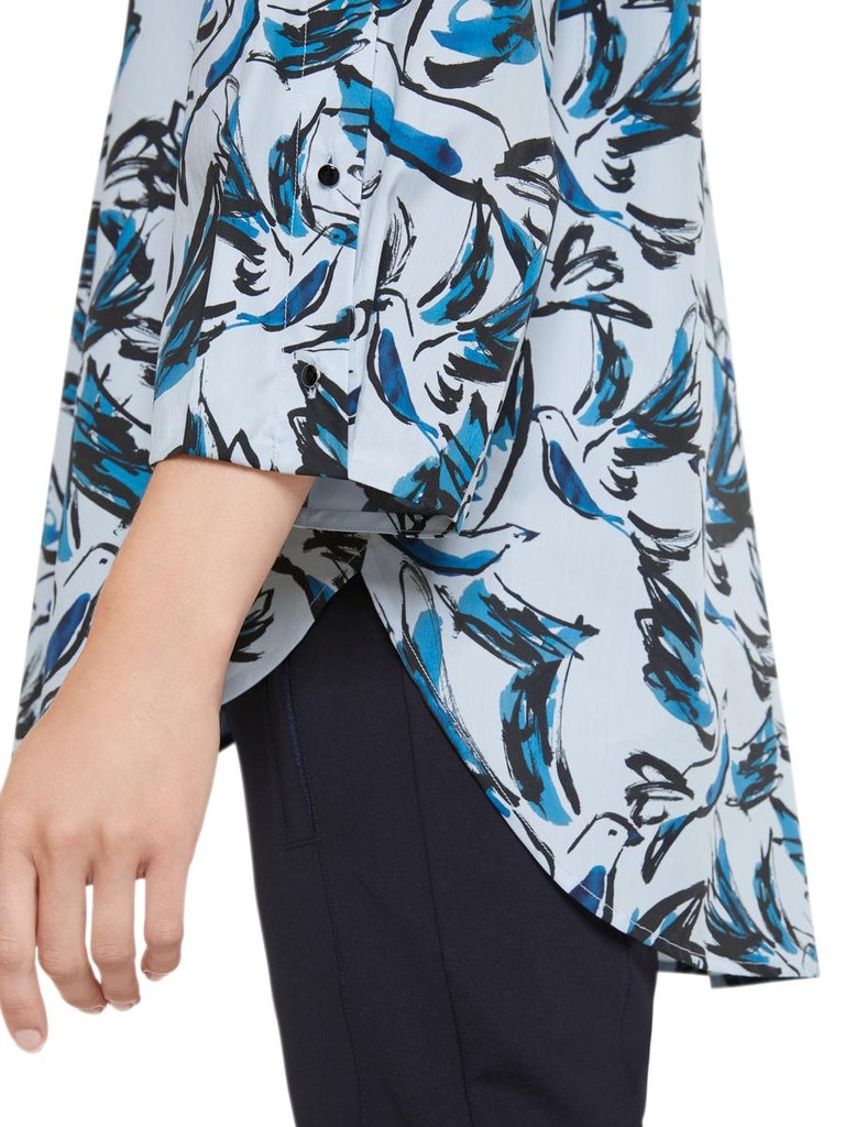 Weite Bluse mit Bird-Print