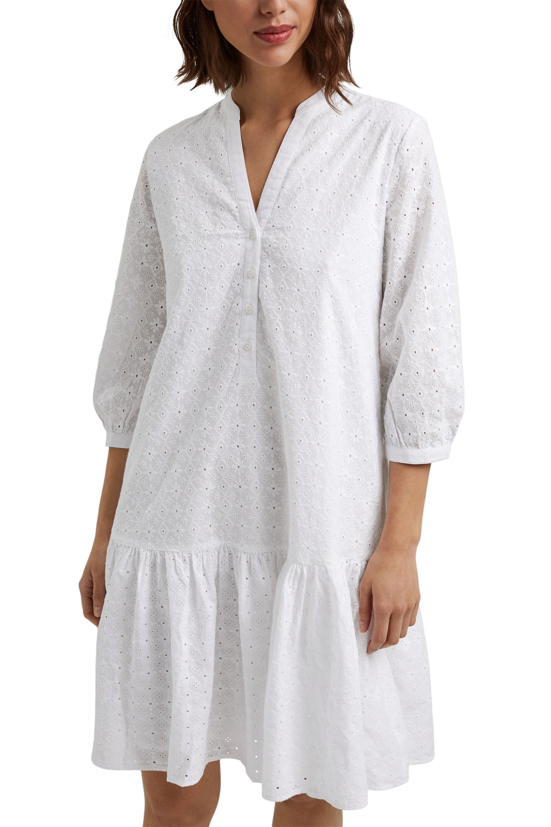 Kleid mit Lochstickerei, Organic Cotton