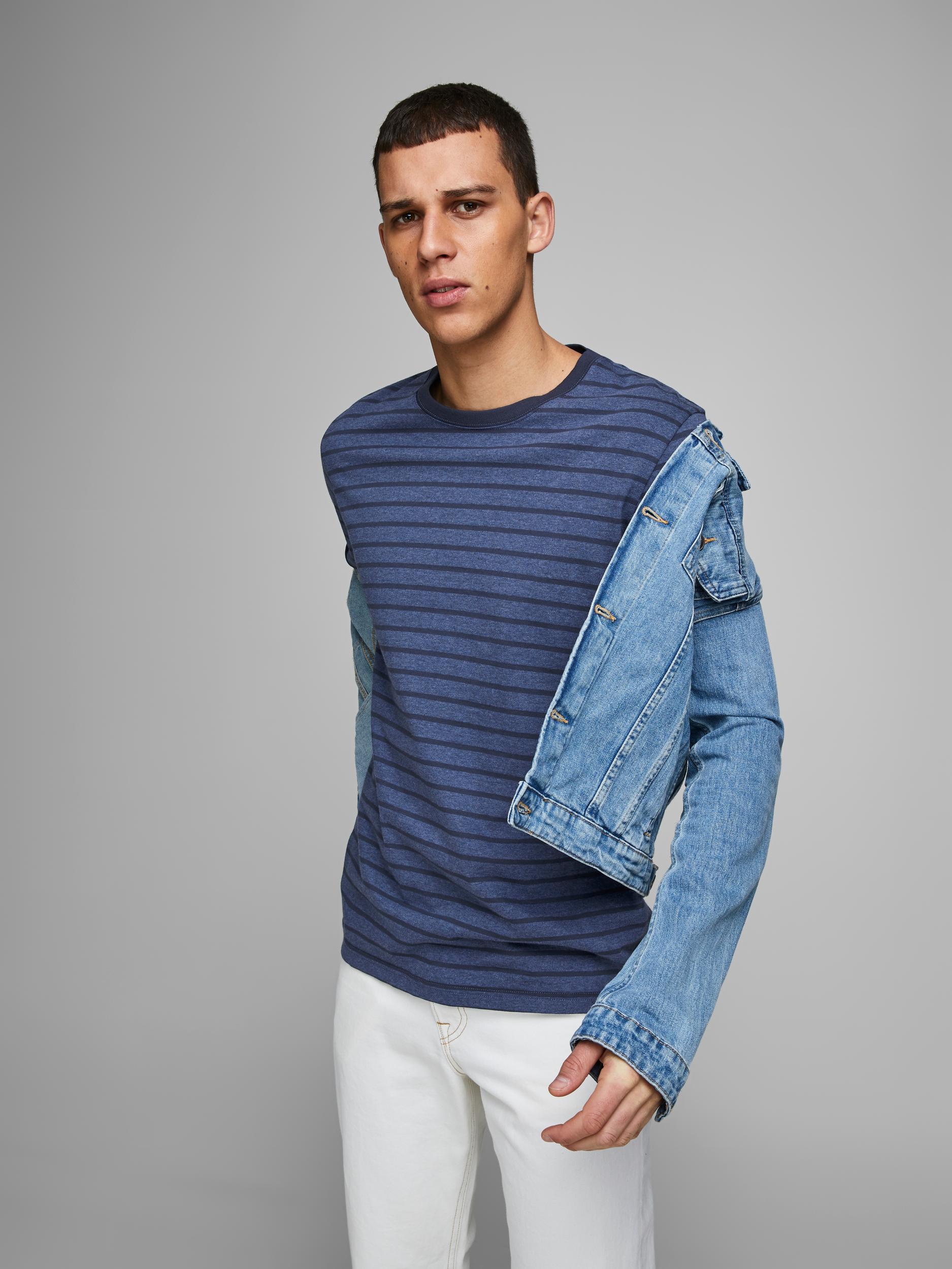 JJESTRIPED TEE SS CREW NECK STS