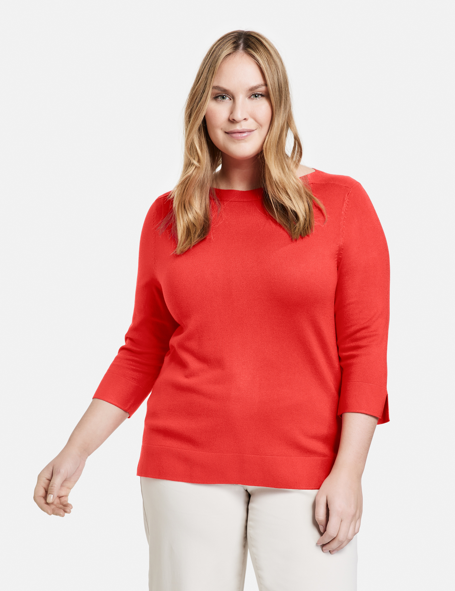3/4 Arm Pullover mit Seitenschlitzen