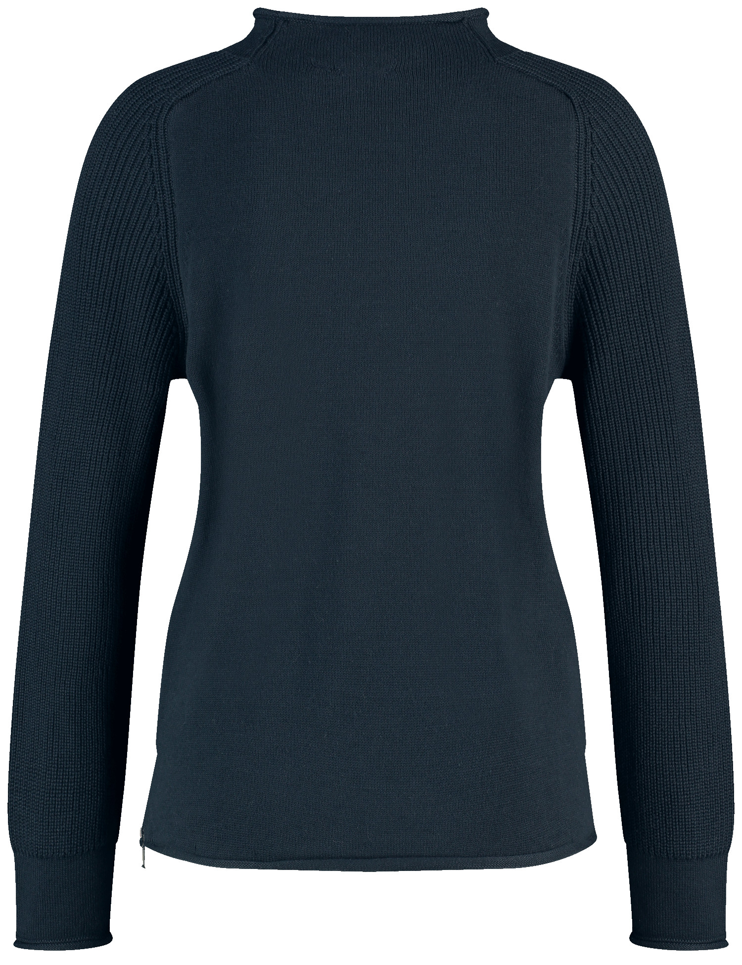 Gerippter Pullover mit Dekozipper in der Seitennaht