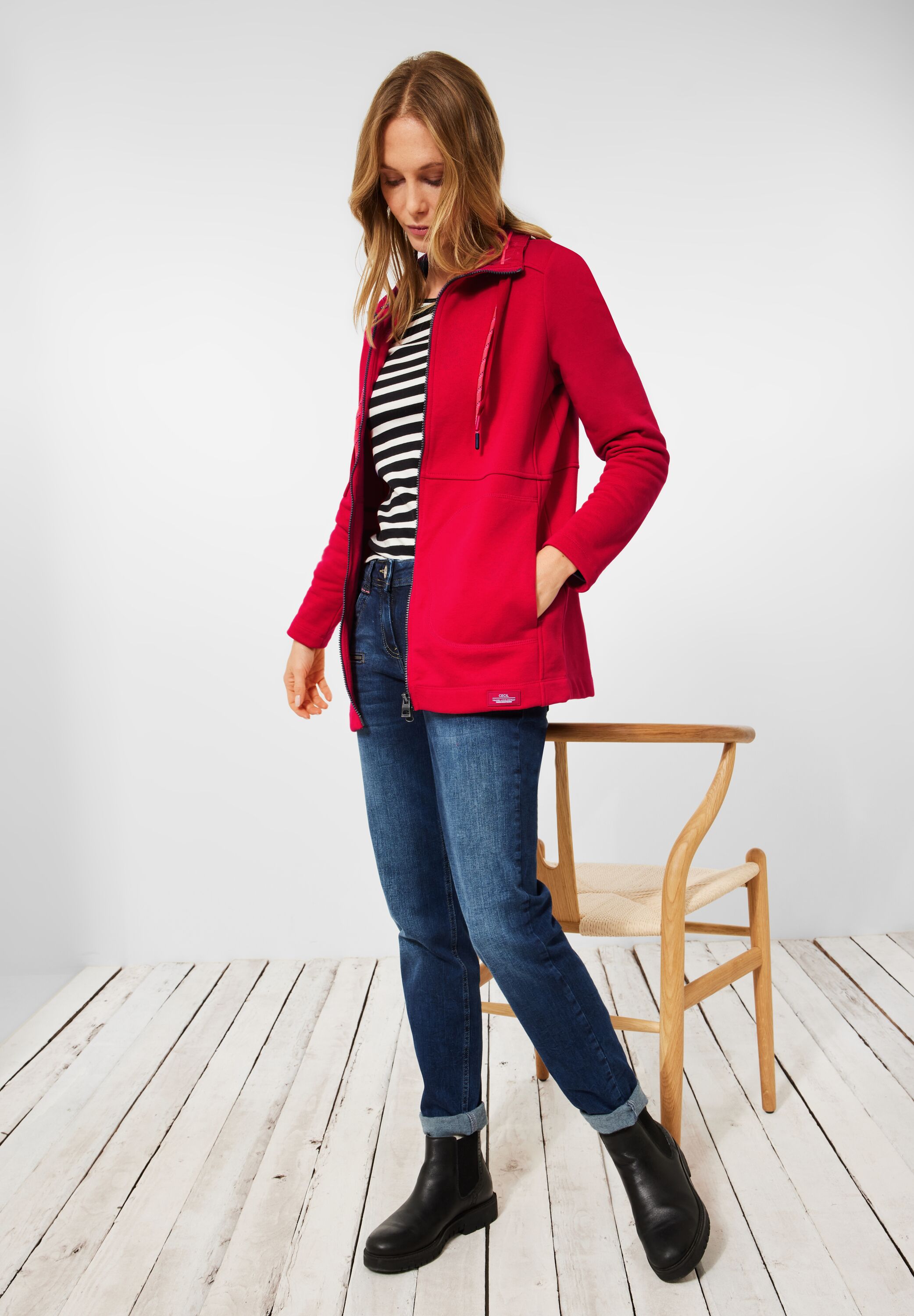 Lange Sweatjacke