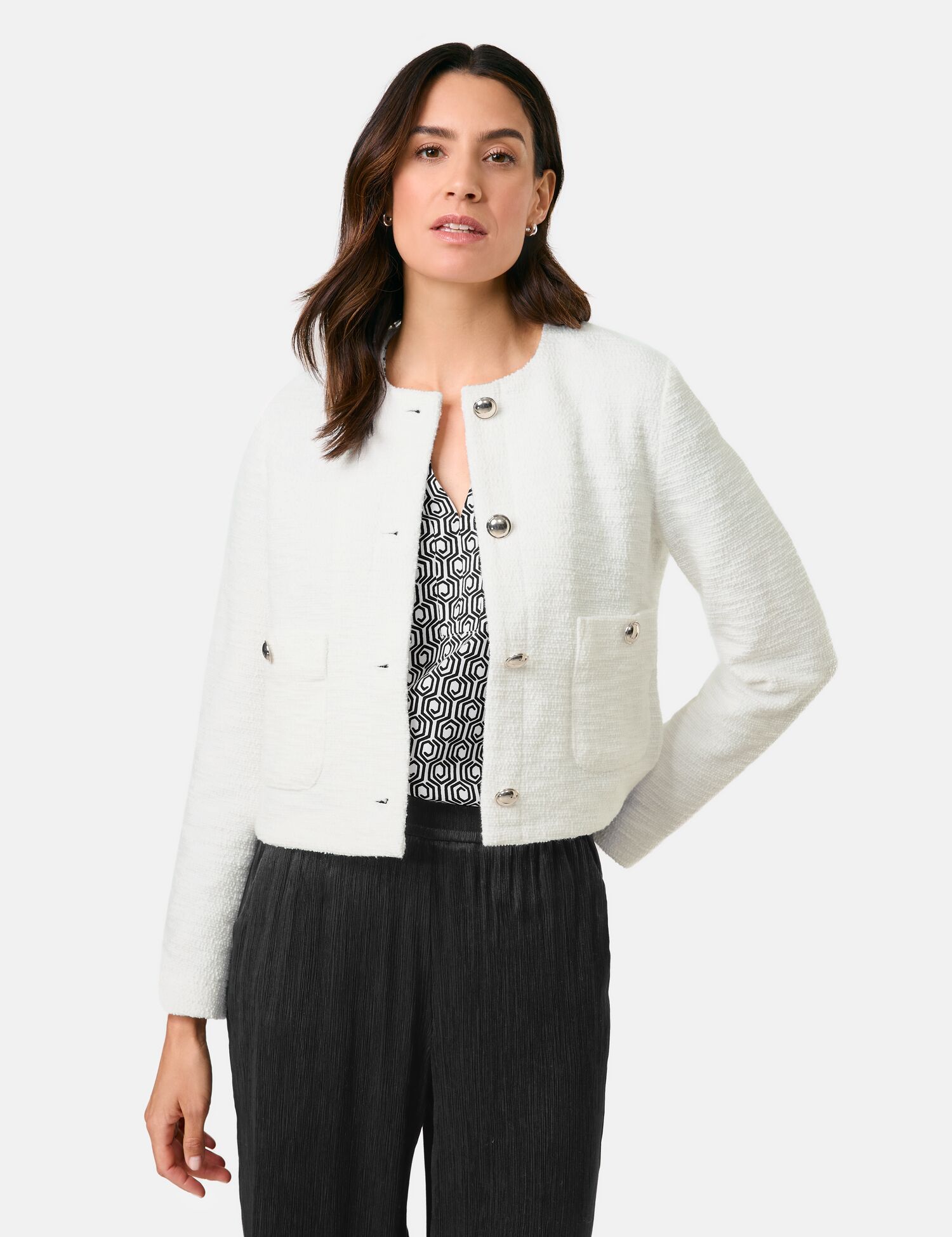 Elegante Blazerjacke mit Bouclé-Optik