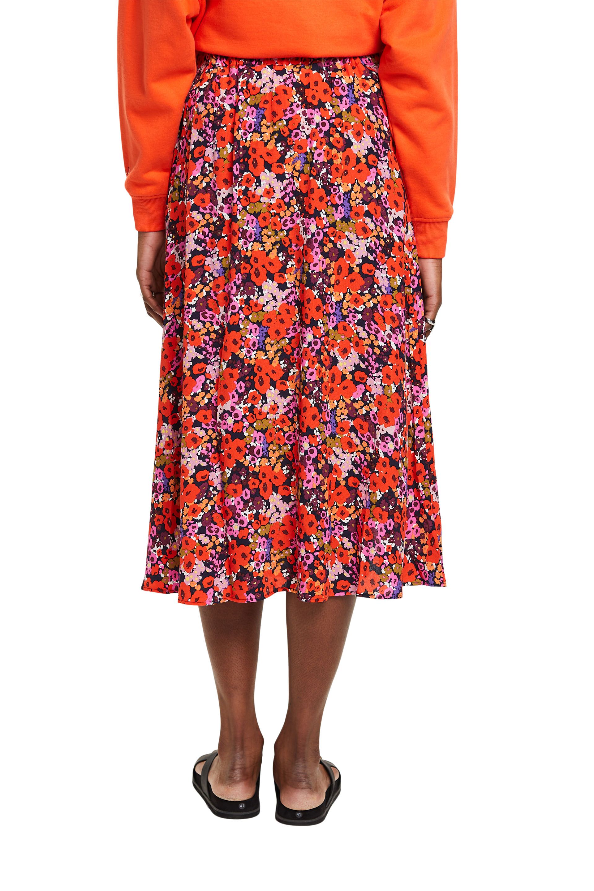 Midirock mit Allover-Blumenmuster