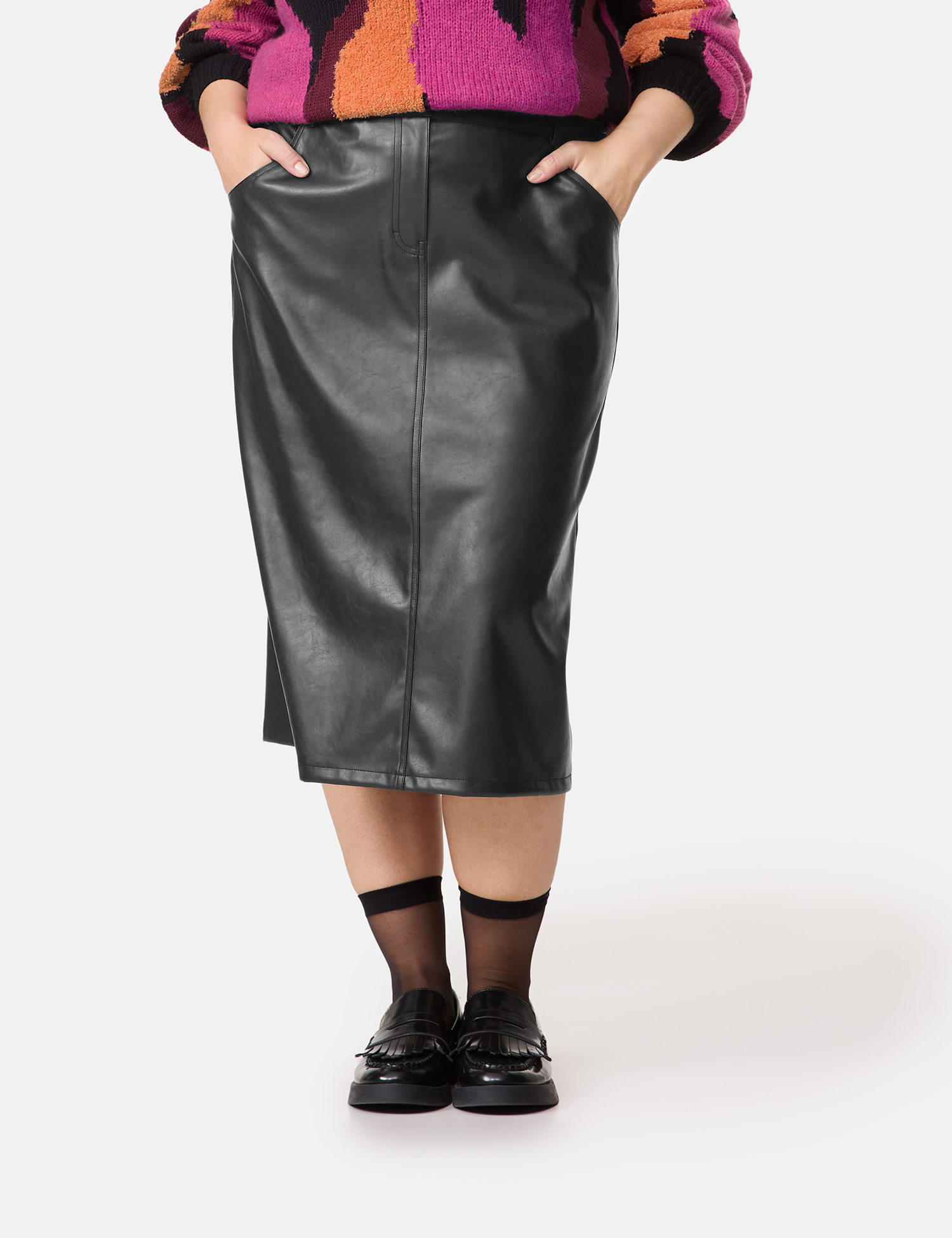 Midirock in Leder-Optik