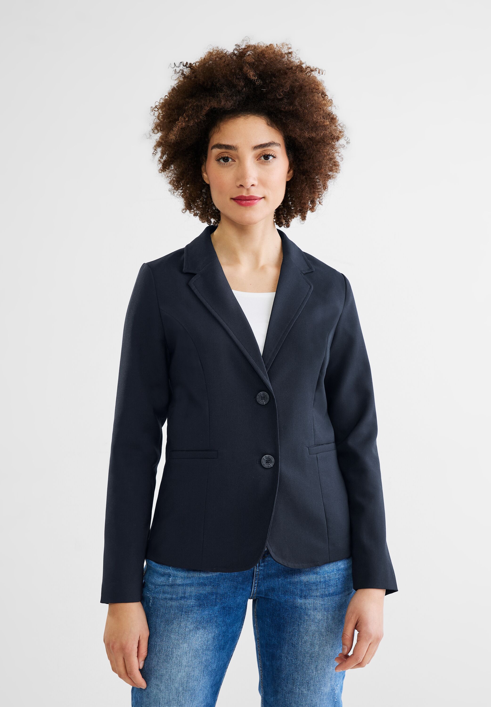 Twill Blazer in Unifarbe