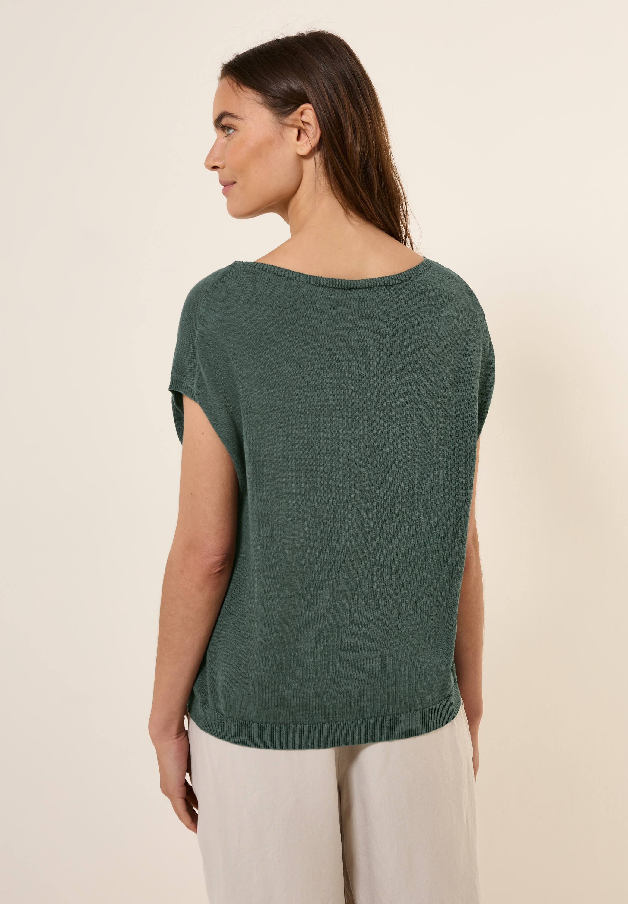 Leinen-Look Strickpullover