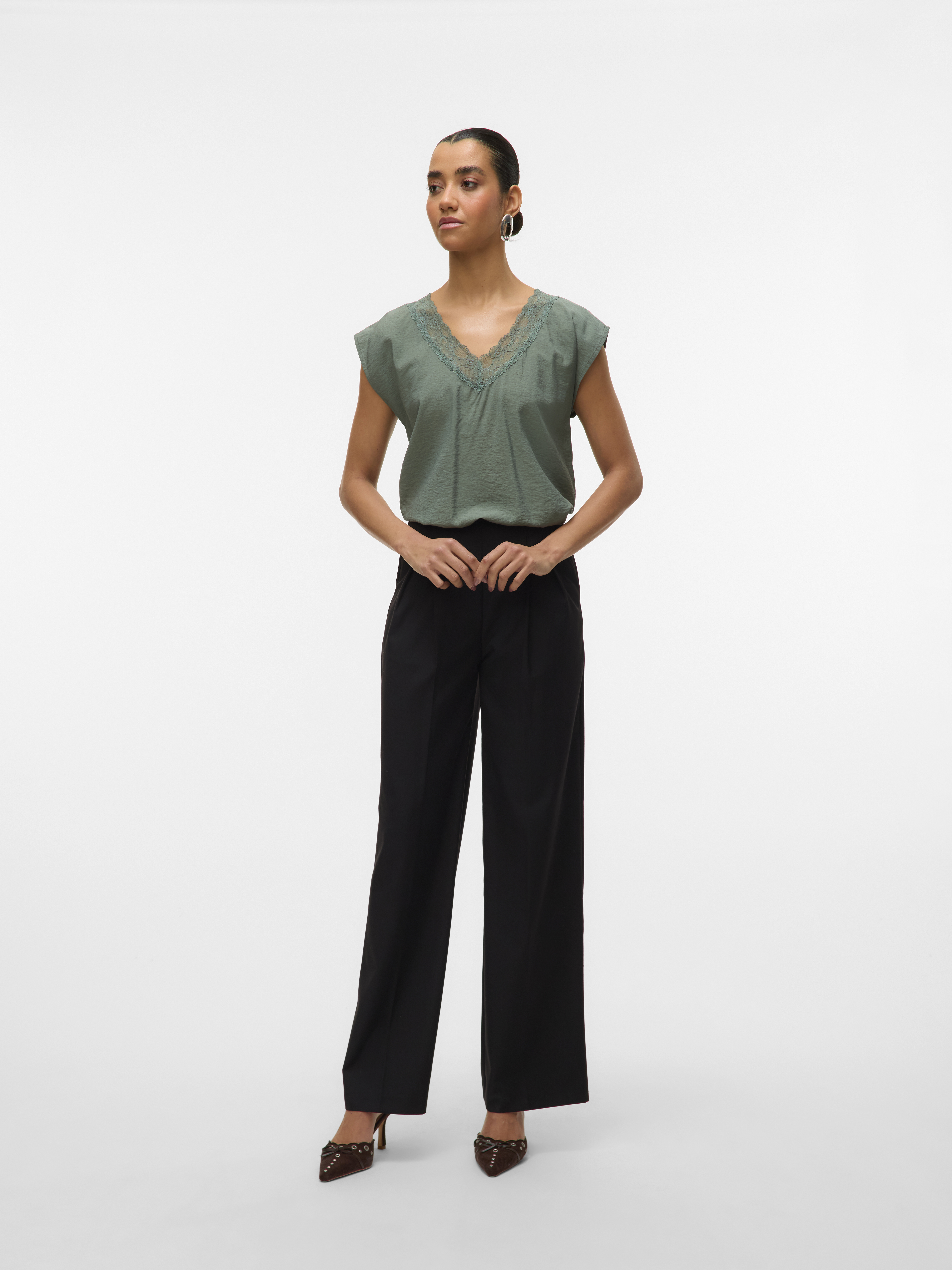 VMSAFA SL V-NECK LACE TOP WVN GA NOOS