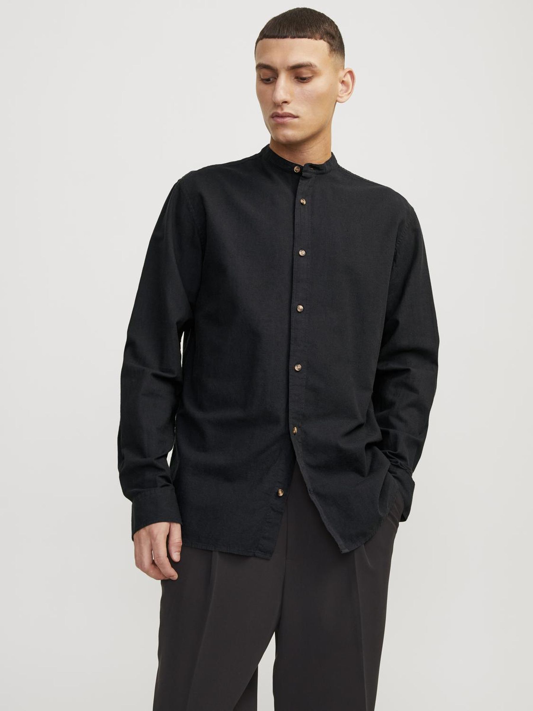 JJESUMMER BAND LINEN BLEND SHIRT LS SN