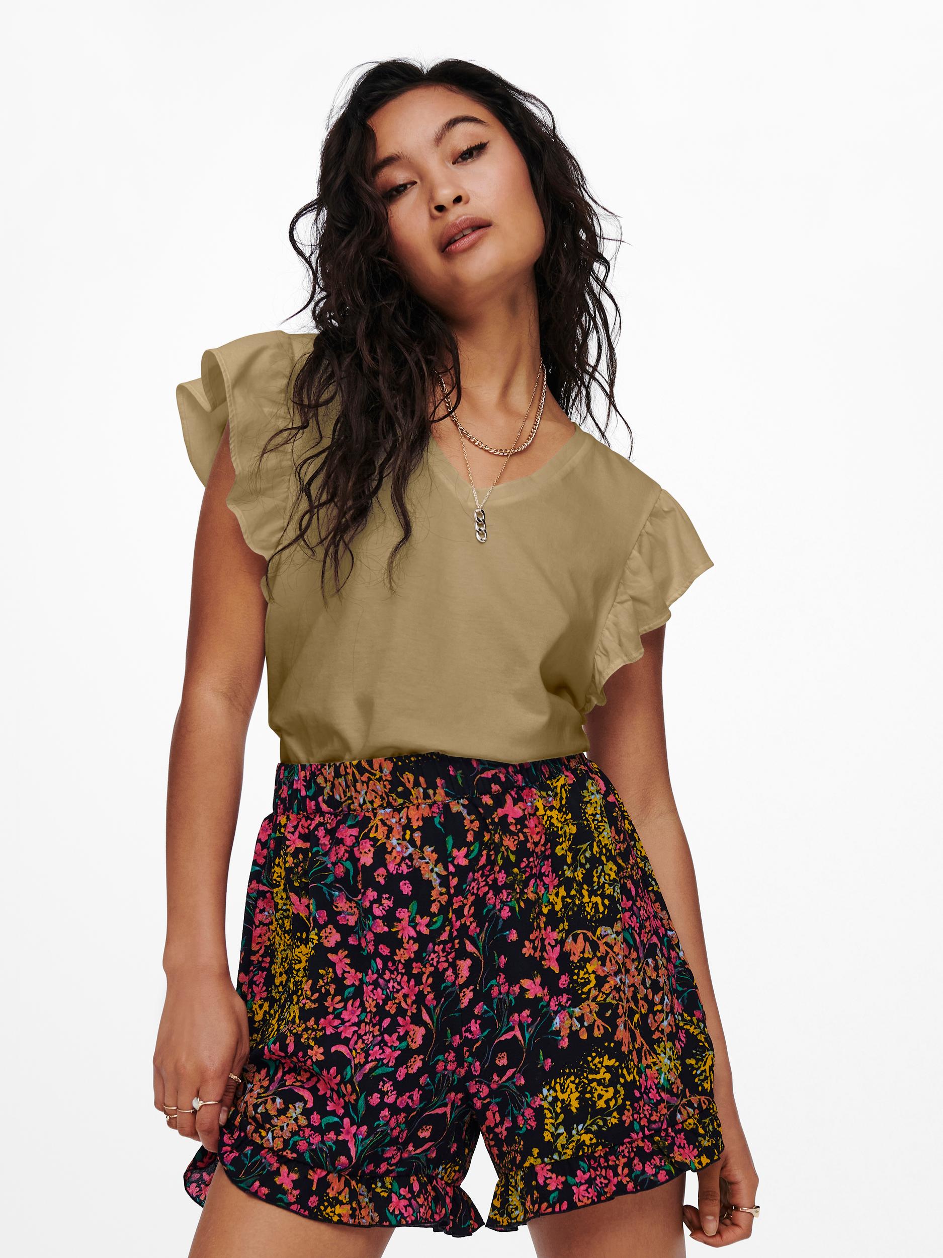 ONLLUCILLA LIFE S/S V-NECK TOP JRS