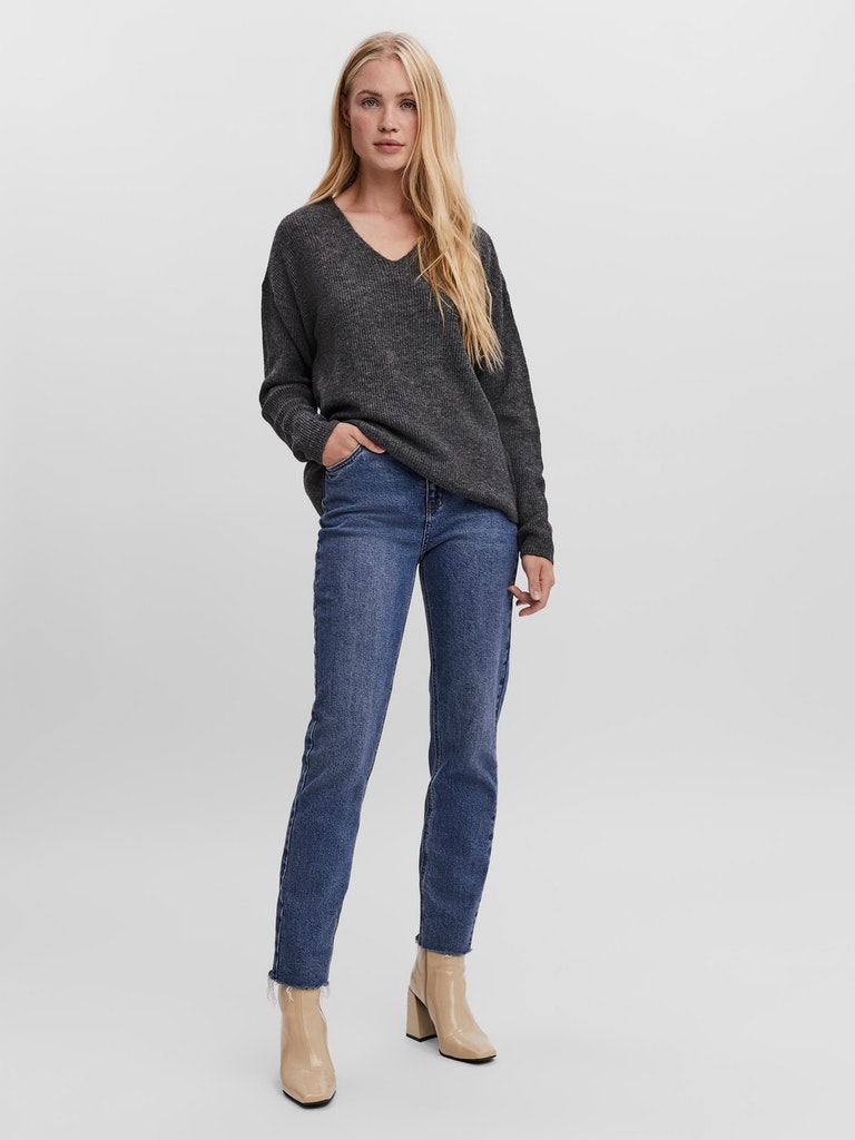 VMCREWLEFILE LS V-NECK BLOUSE NOOS