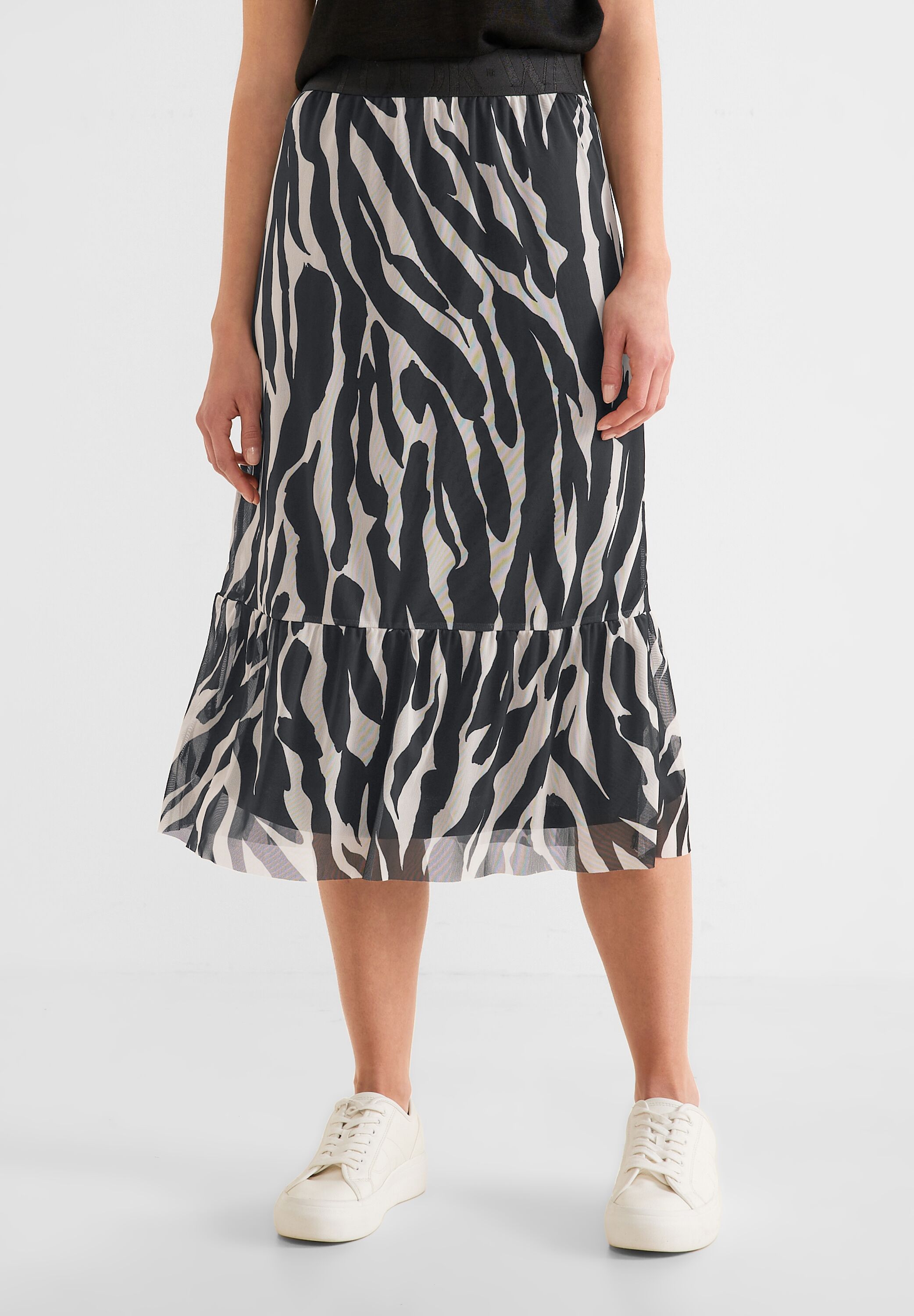 Midi Mesh Volant Rock