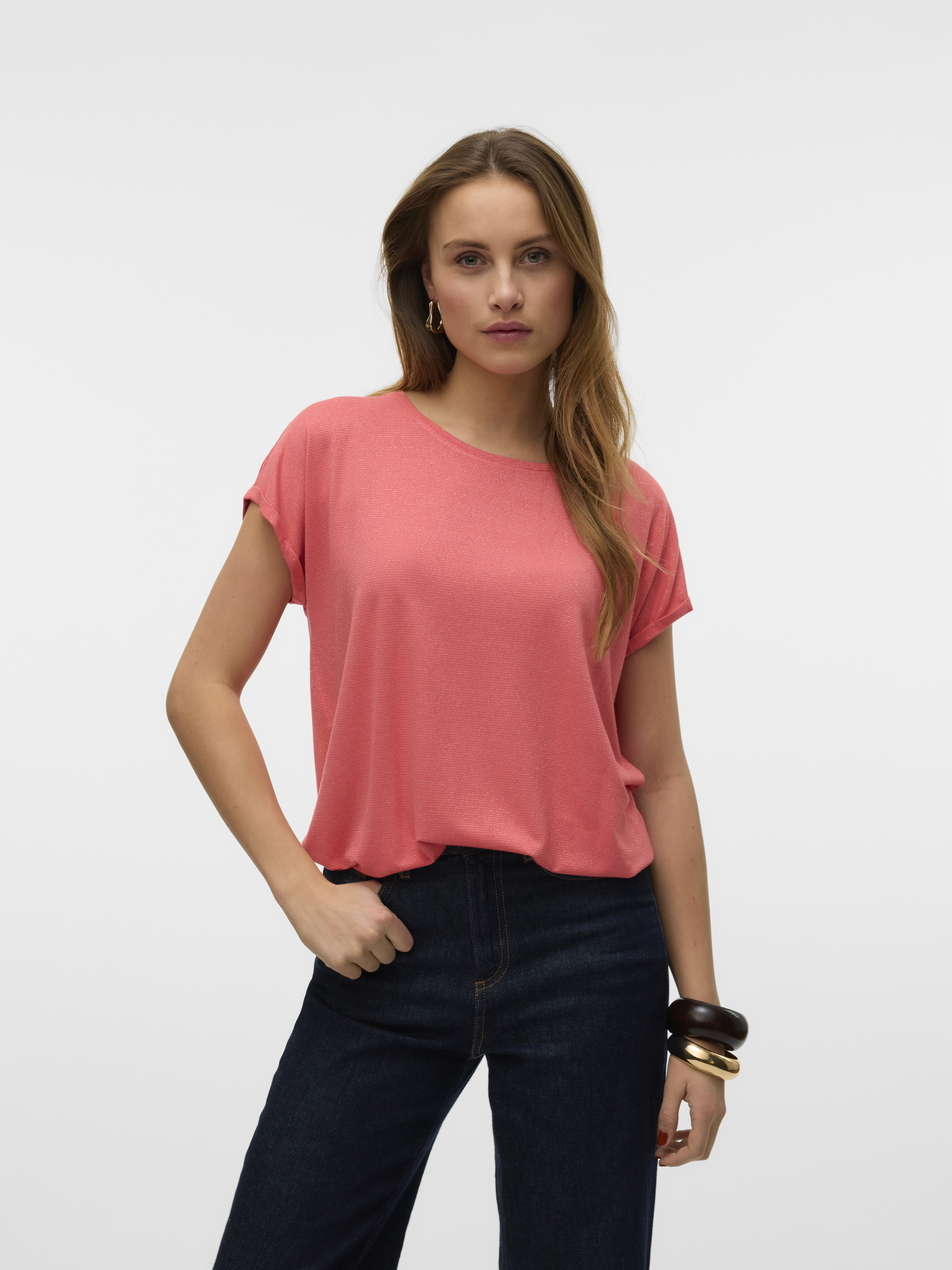 VMLAVA GLITTER SS TOP STRIPE JRS NOOS