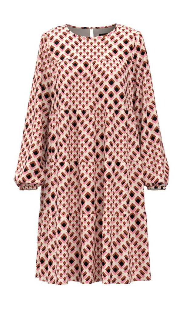 Crêpe-Kleid mit Grafikmuster