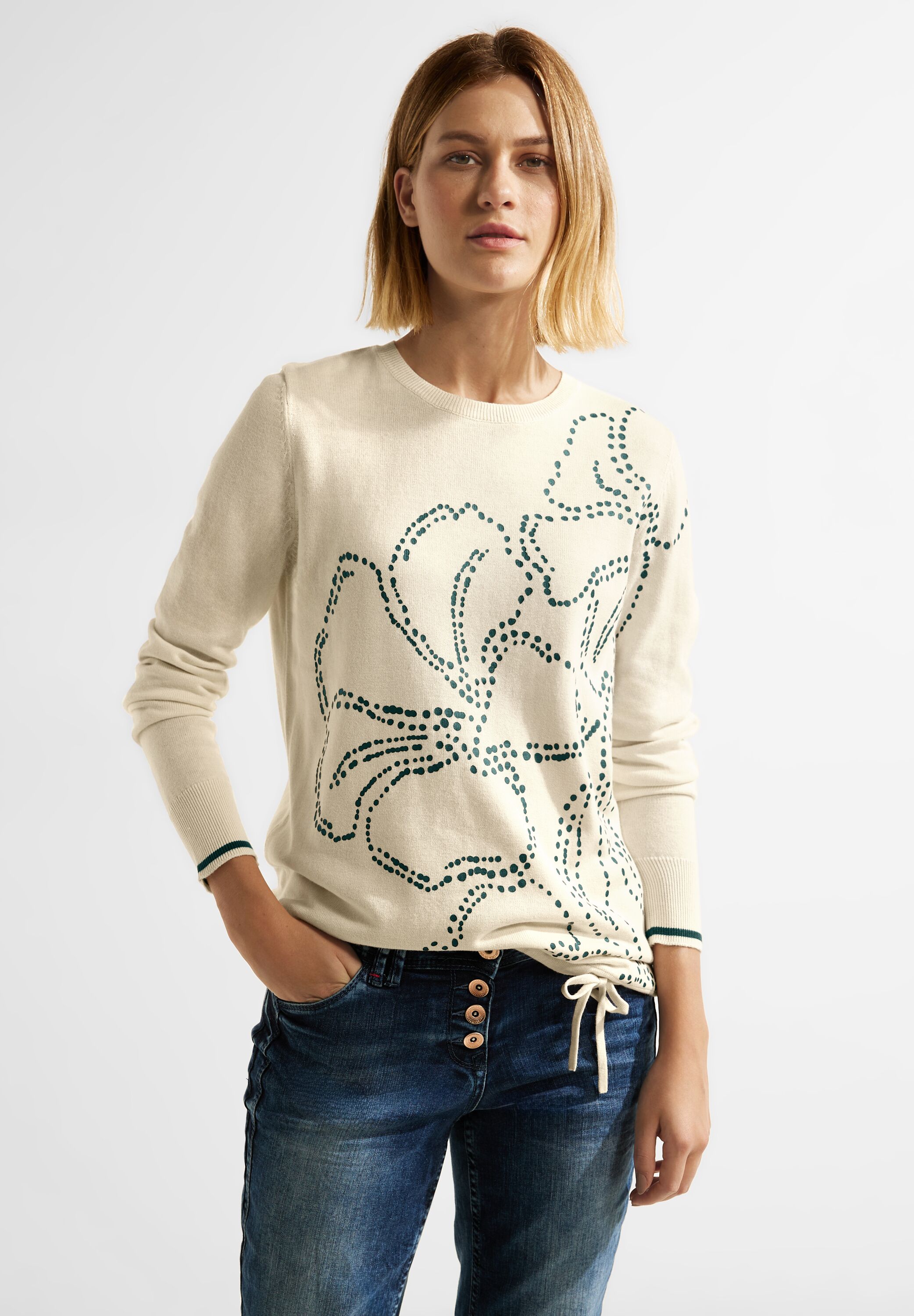 Strickpullover mit Partprint