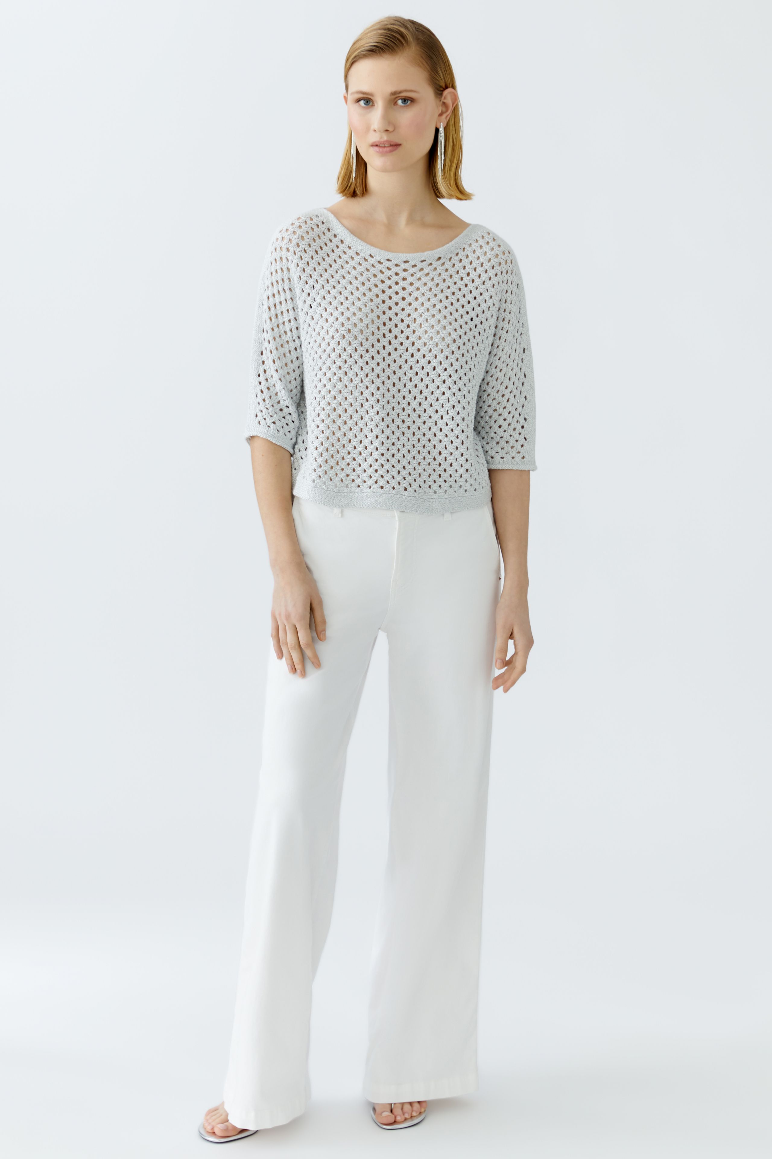 Pullover Baumwollmischung mit Glanzgarn