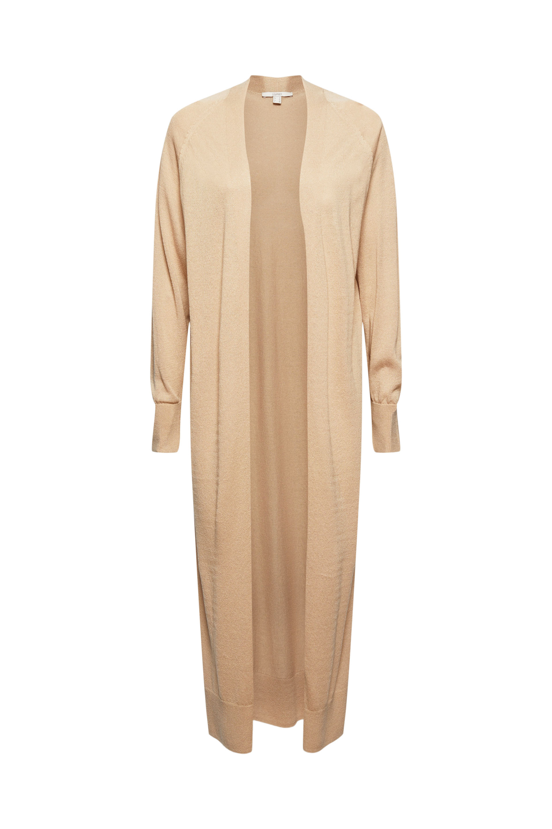 Mit Leinen: Offener Long-Cardigan