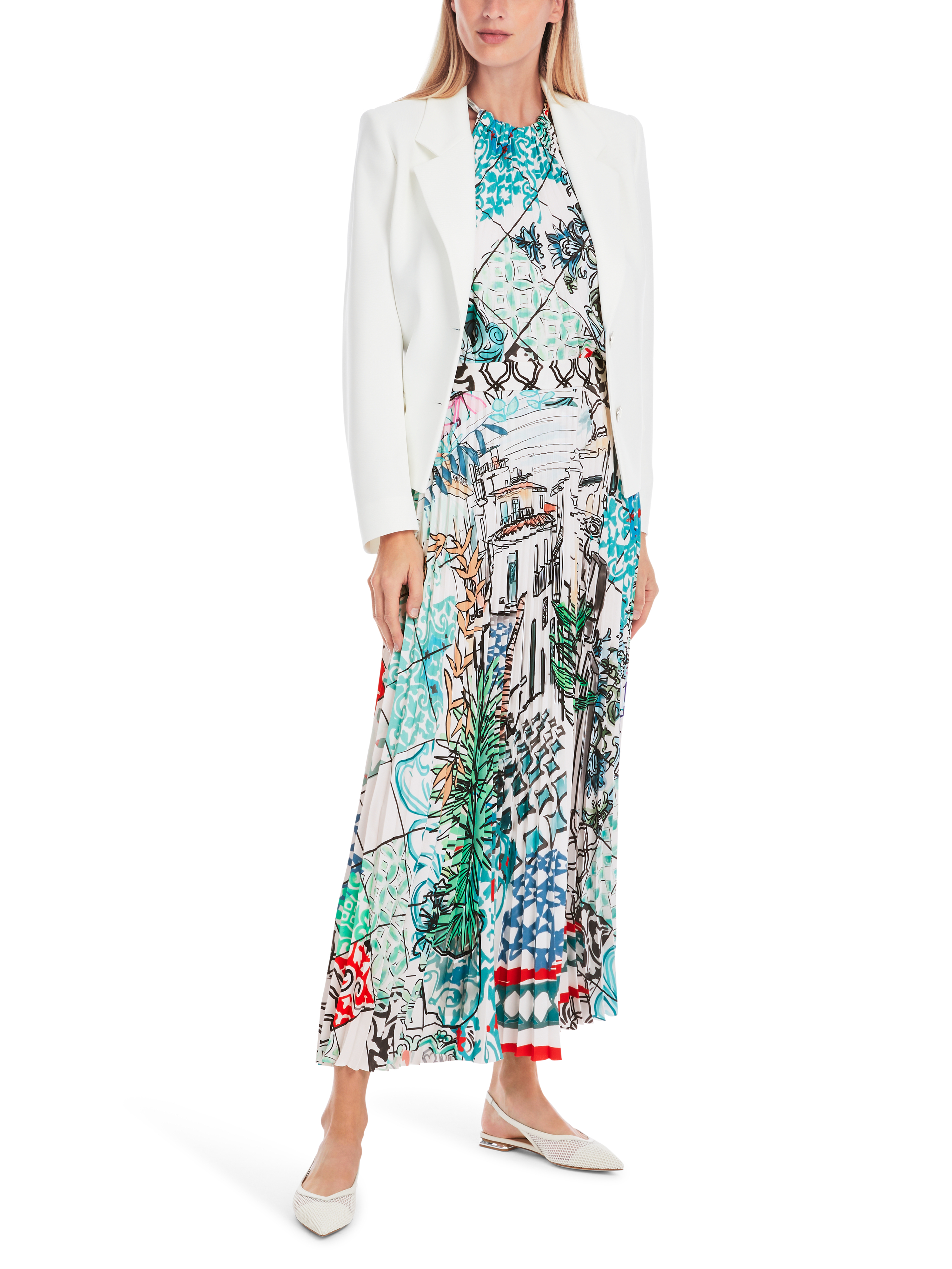 Midi Plissee Rock - mit Print