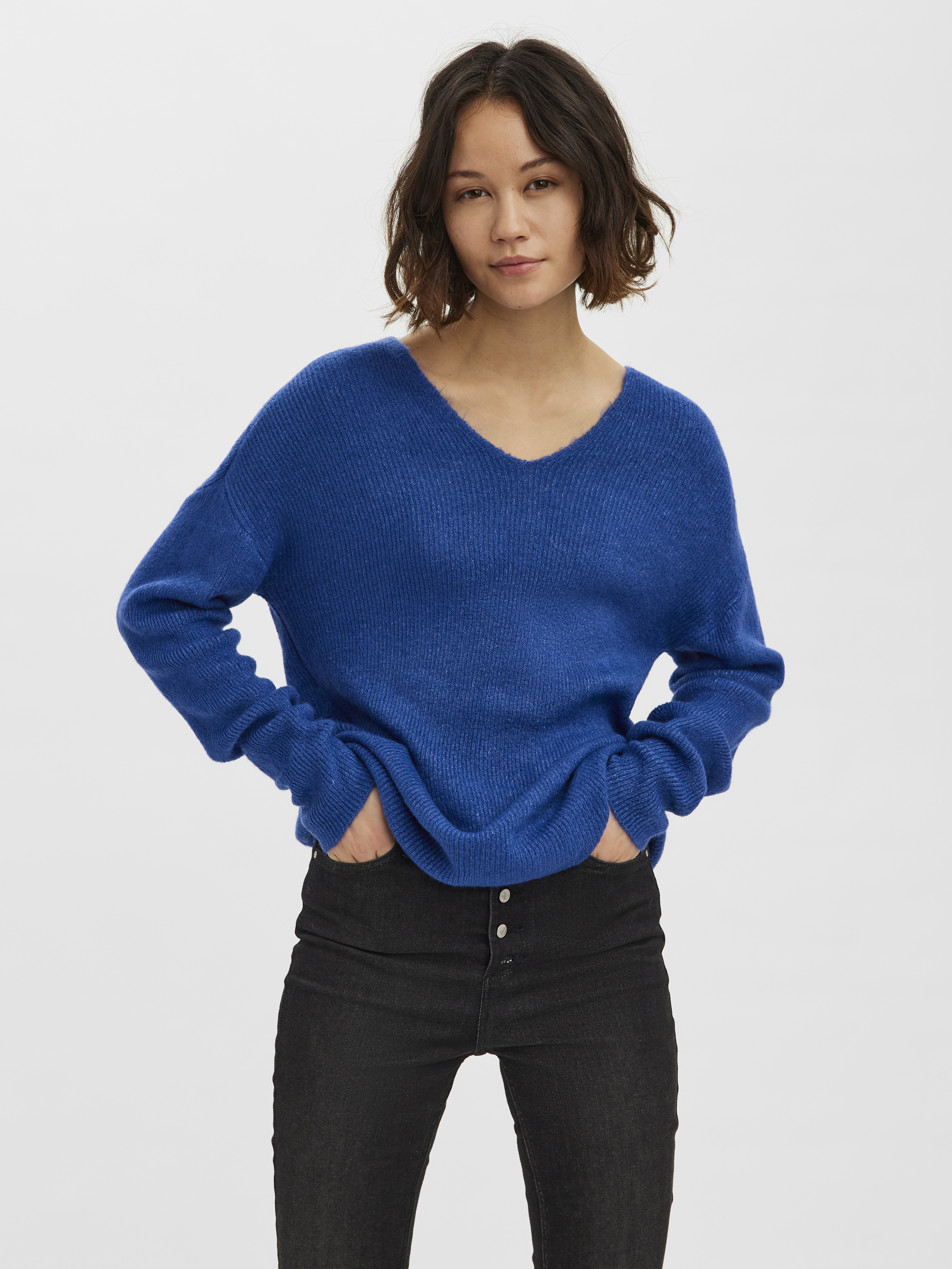 VMCREWLEFILE LS V-NECK BLOUSE NOOS