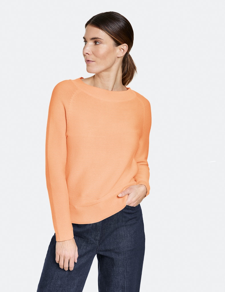 Pullover mit Strukturstrick Organic Cotton