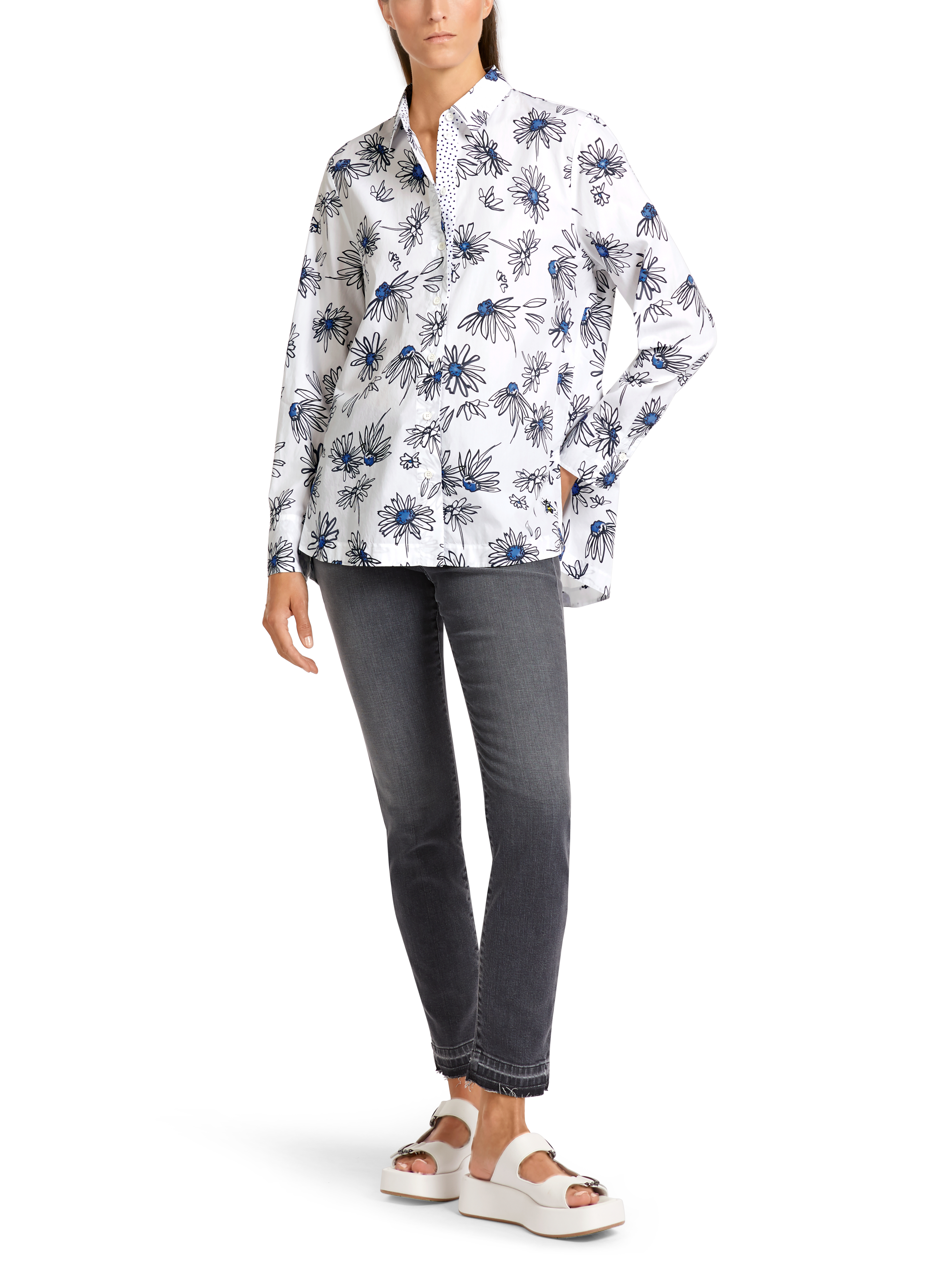 Geblümte Bluse "Rethink Together"