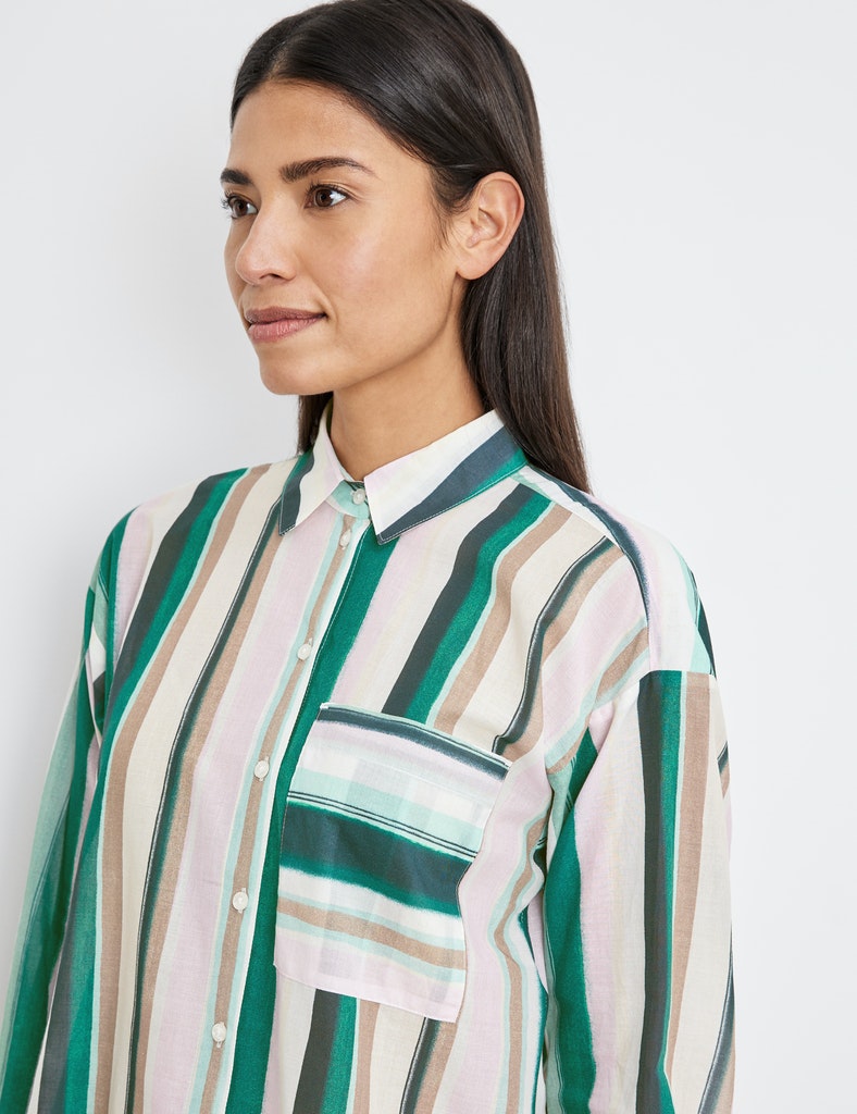 Gestreifte Langarmbluse Organic Cotton