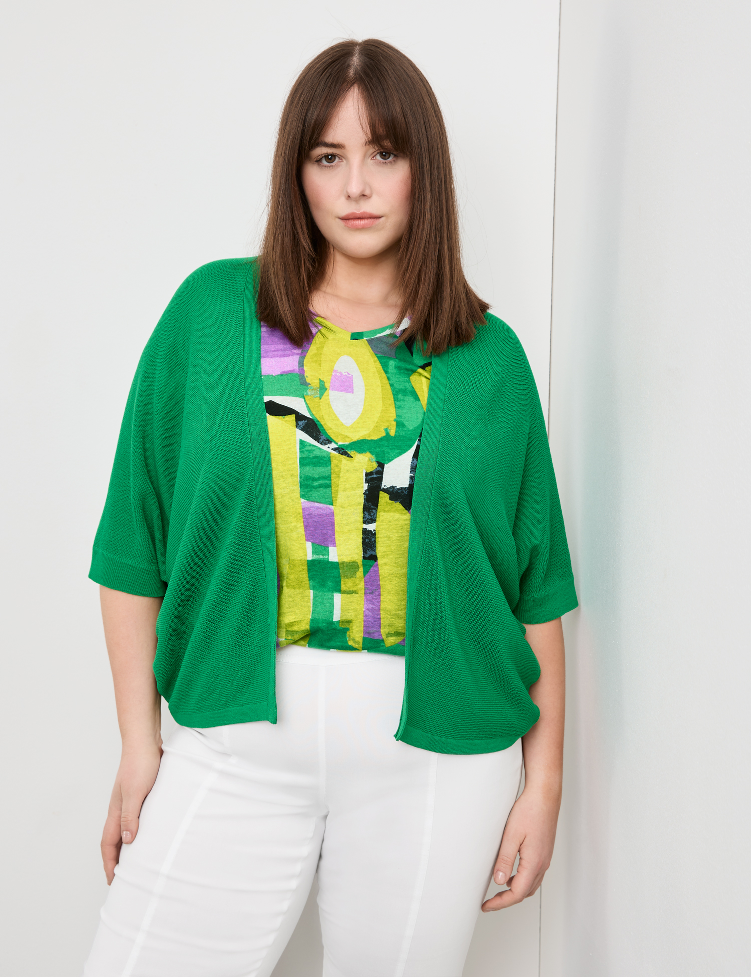 Oversized-Strickjacke mit halbem Arm