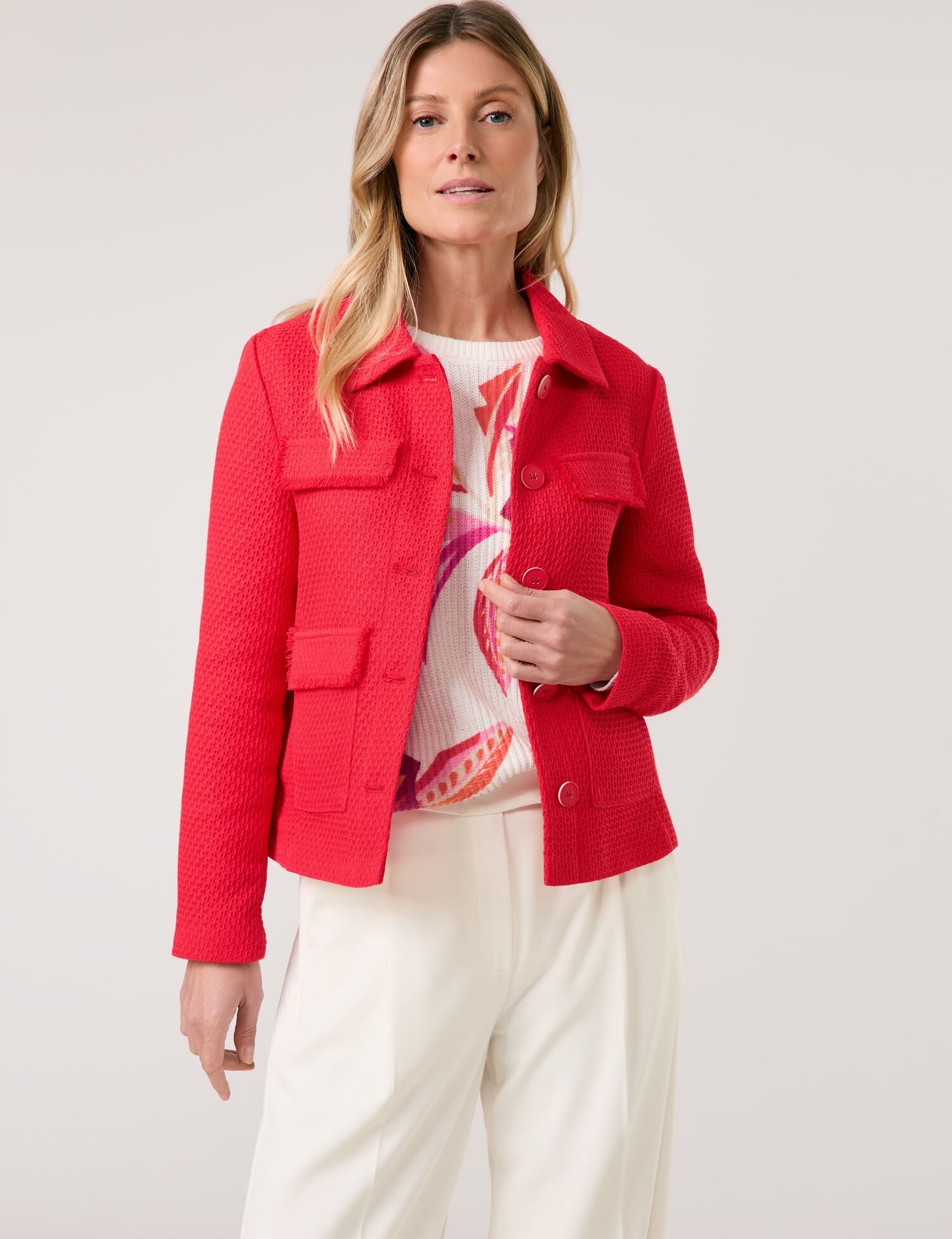 Modische Blazerjacke in Strukturoptik