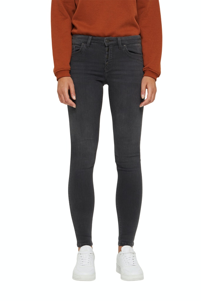 Jeans mit Knopfleiste und Kaschmir-Touch
