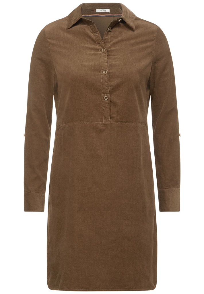 Cord Kleid in Unifarbe