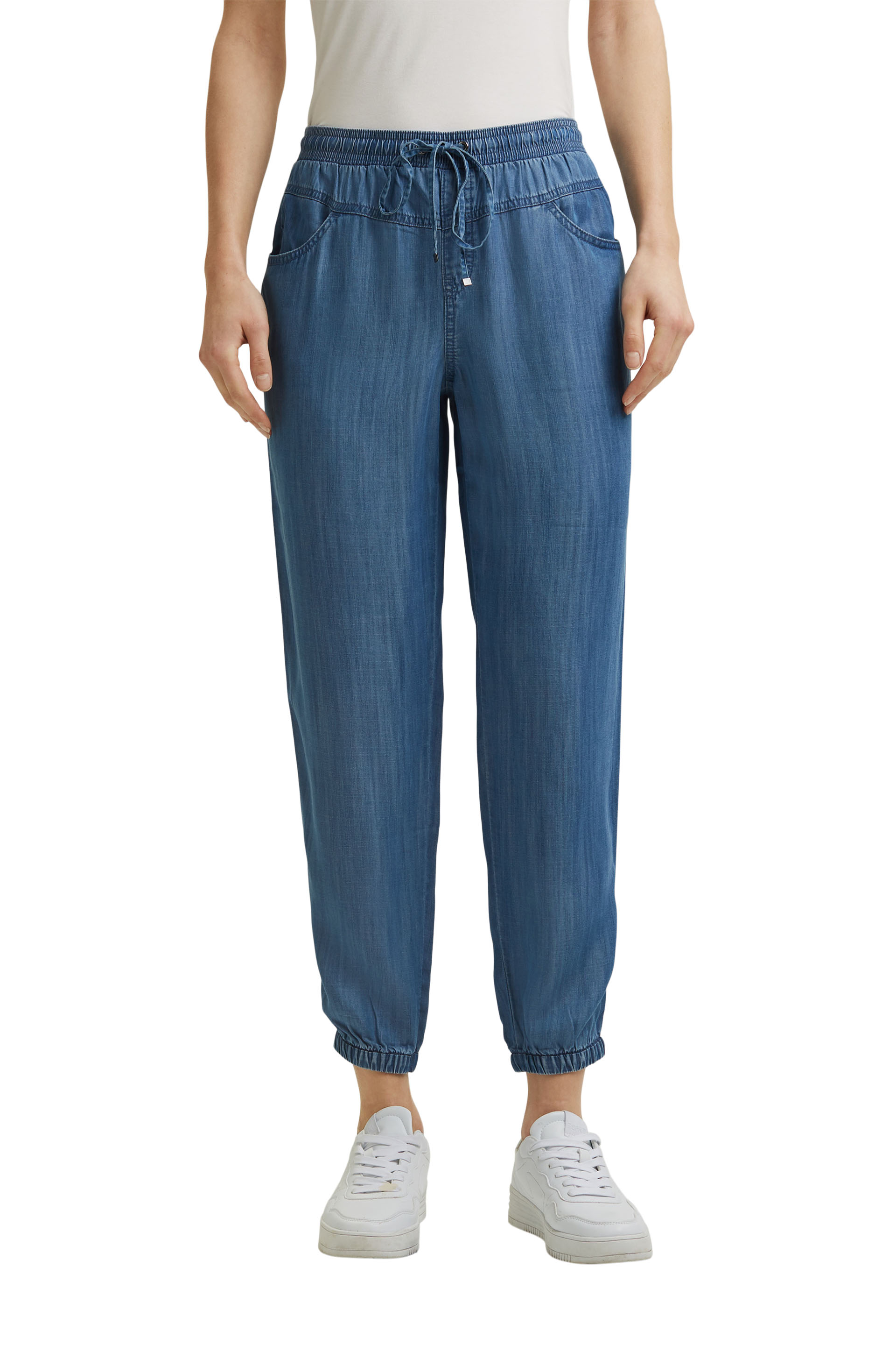 Aus TENCEL™: Jogg-Hose im Jeans-Look