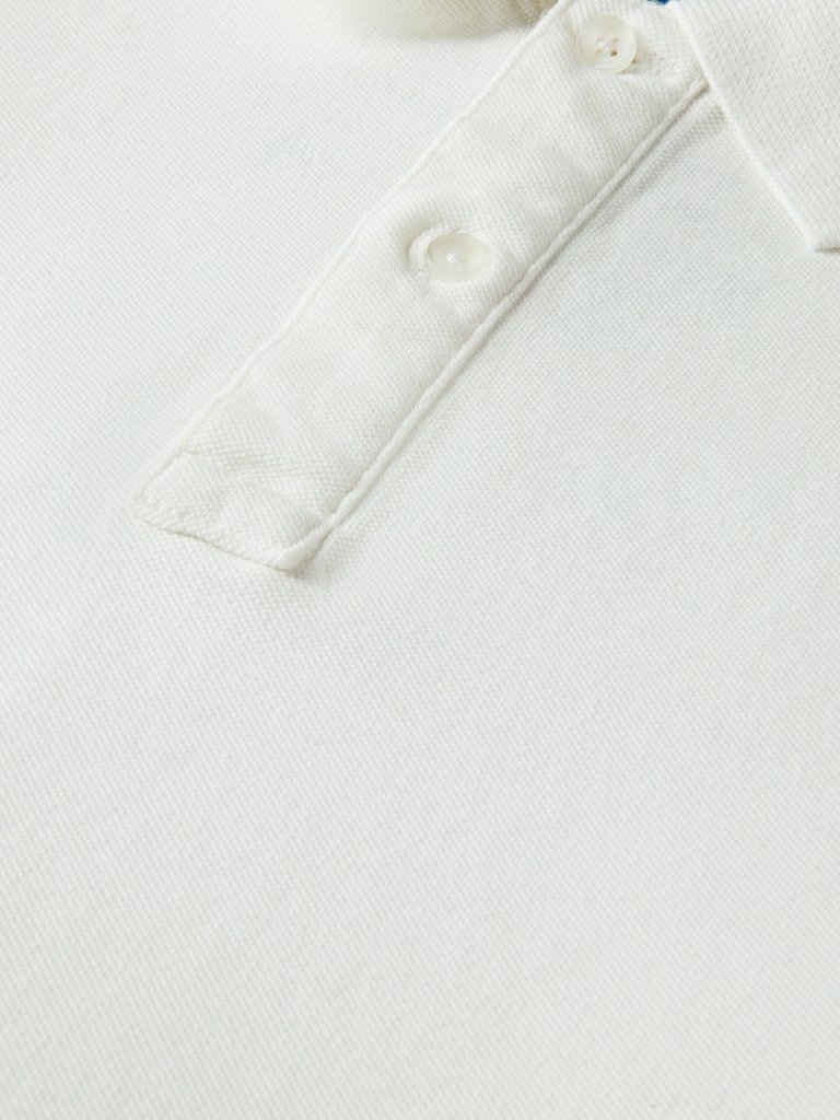 Garment-dyed washed pique polo in O