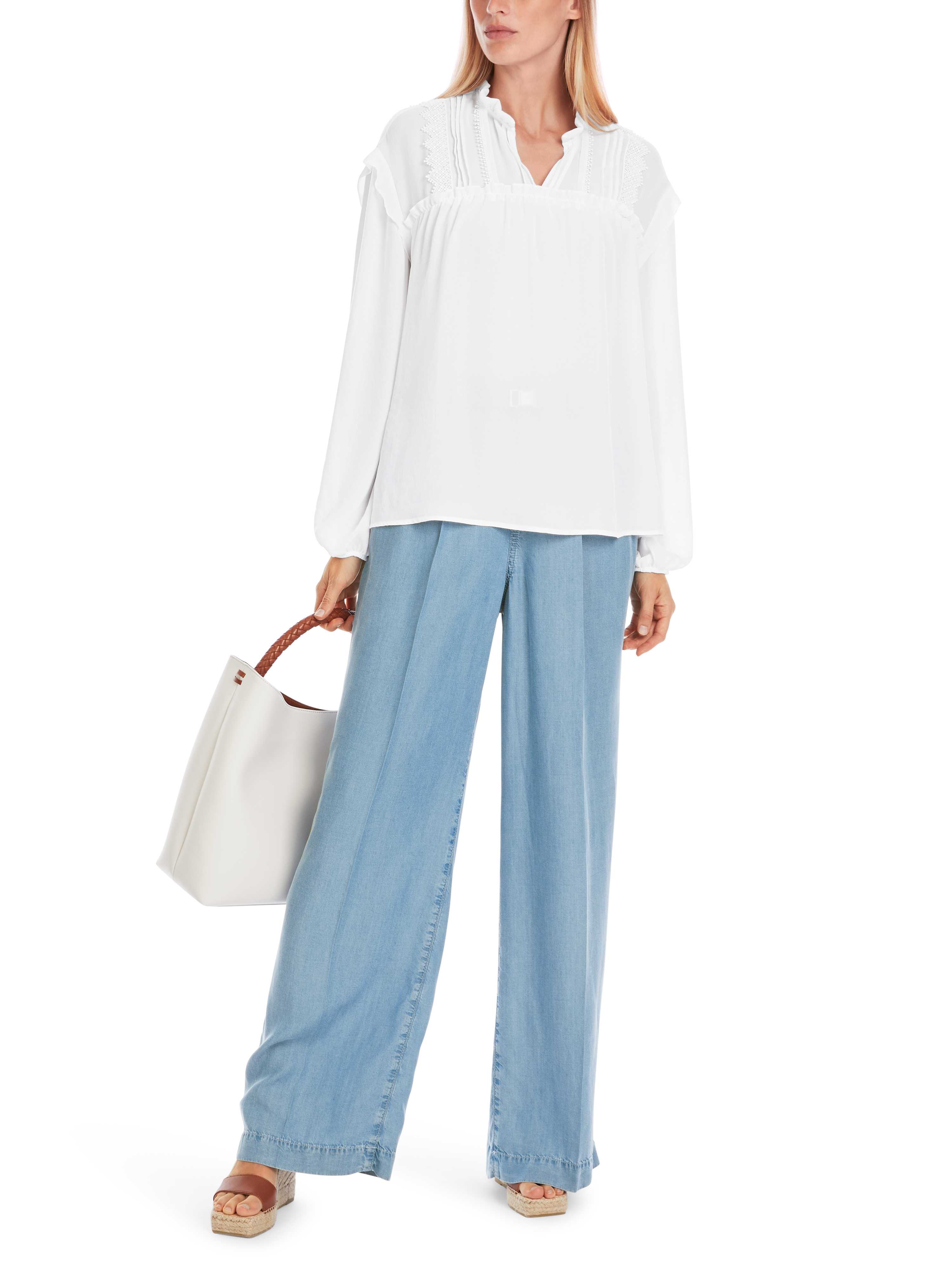 "Rethink Together" Bluse mit Spitze