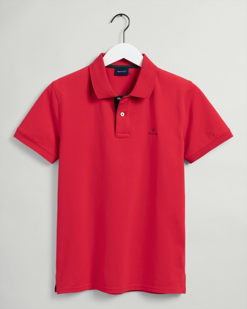Piqué Rugger Poloshirt mit Kontrastkragen