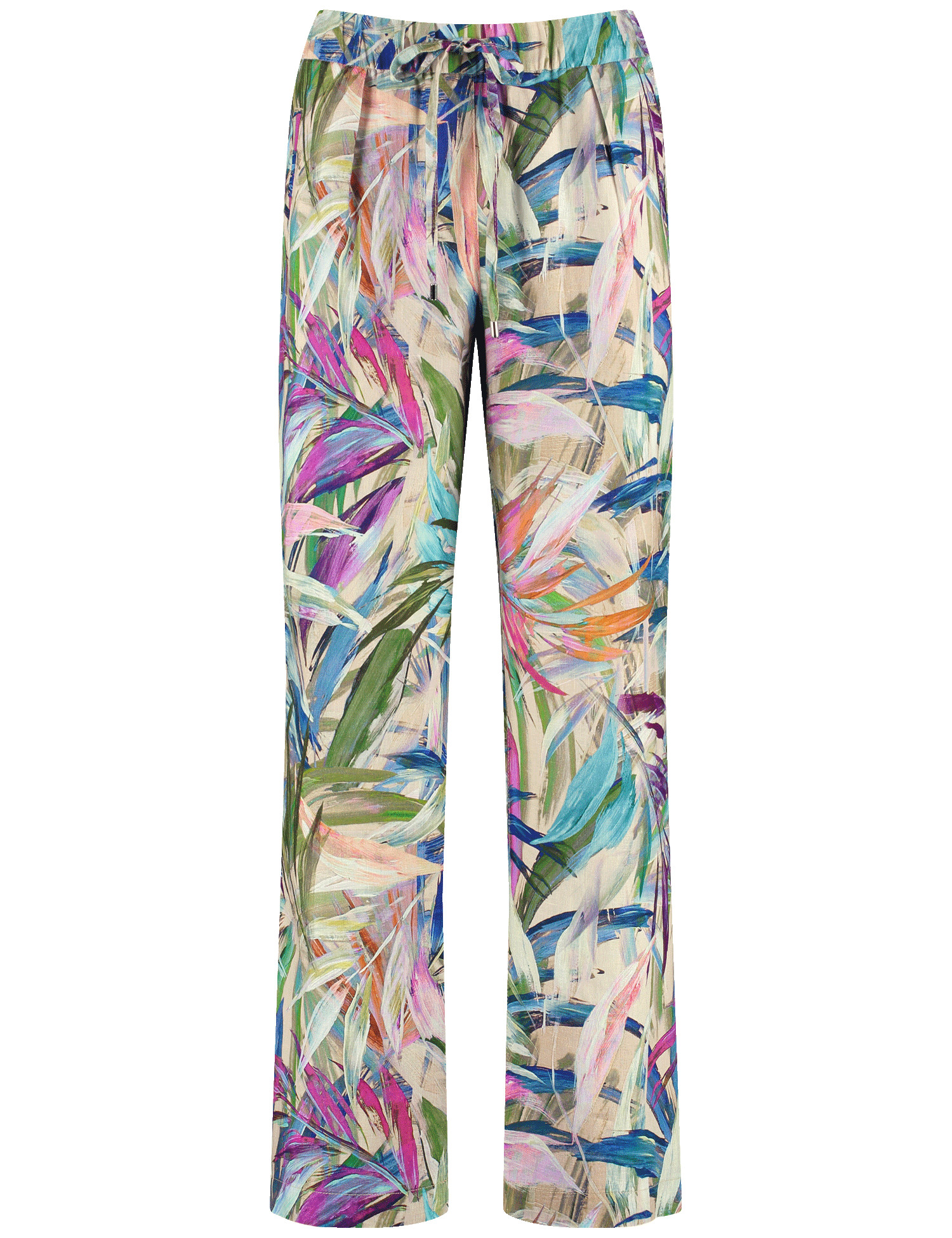 Gemusterte Schlupfhose aus Leinen