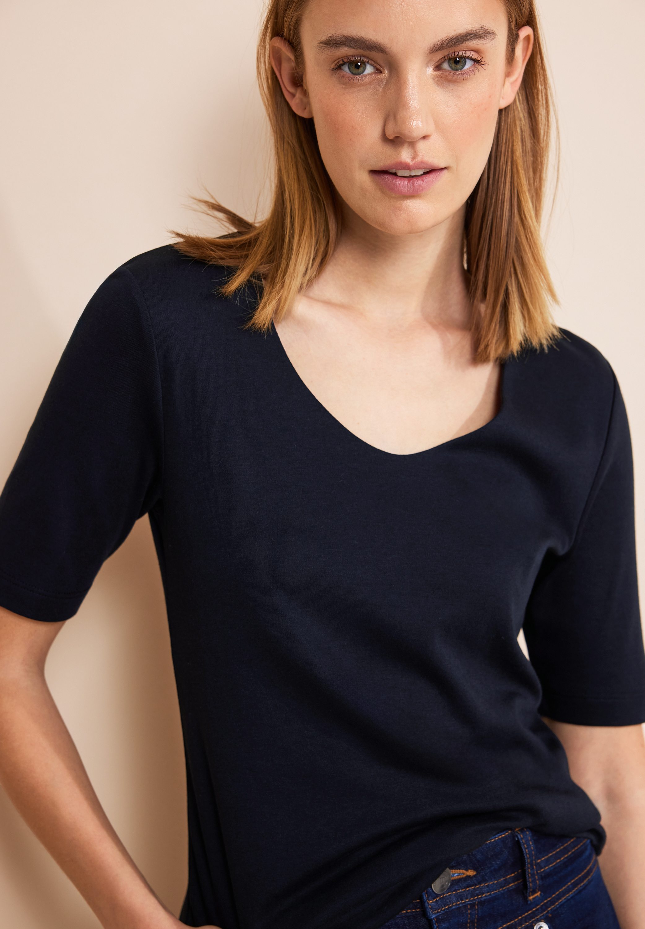 T-Shirt in Unifarbe