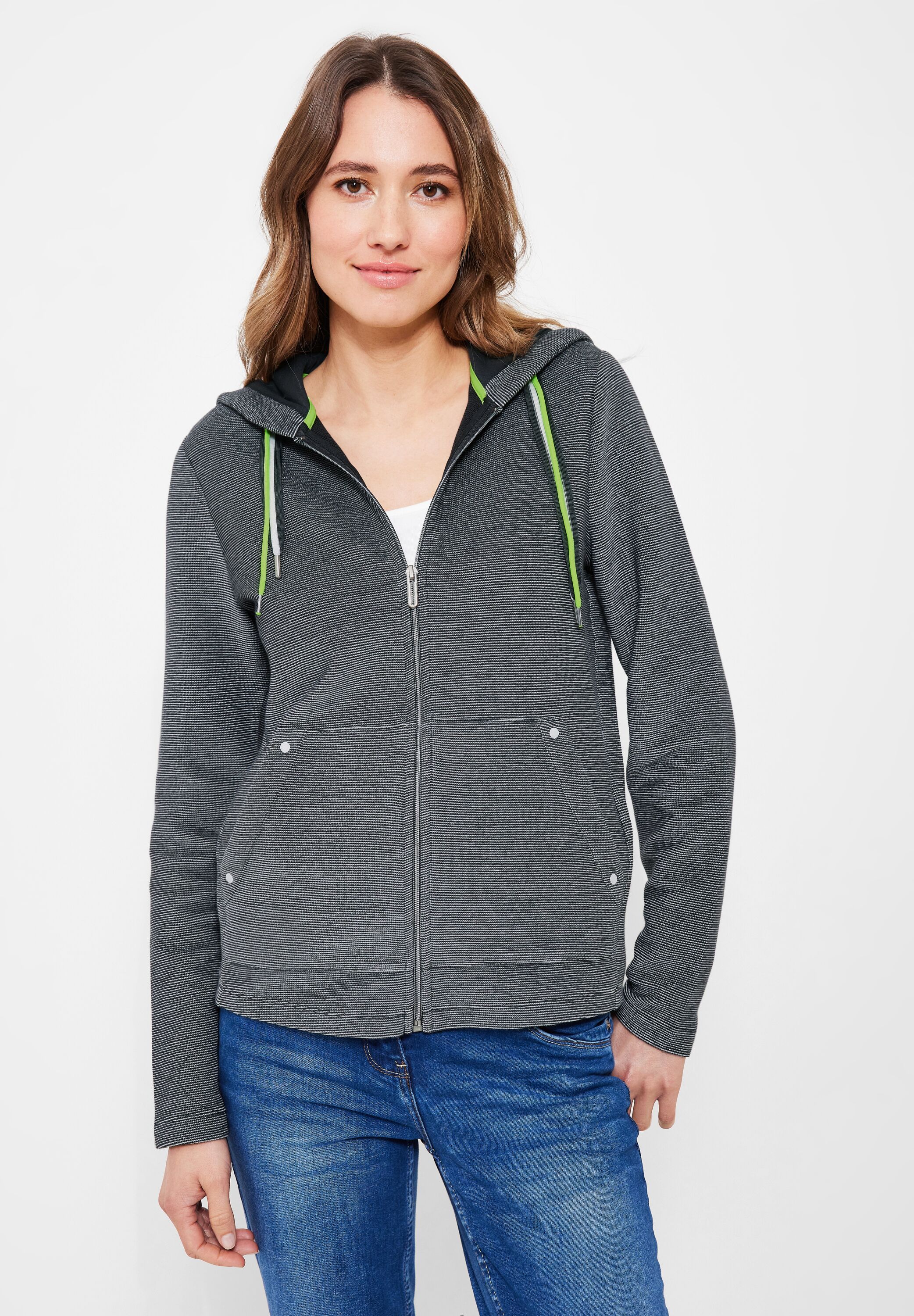 Shirtjacke mit Kapuze