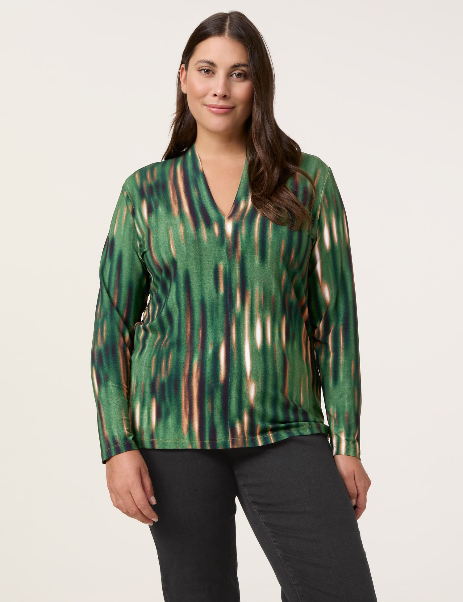 Langarmshirt mit Kelchkragen