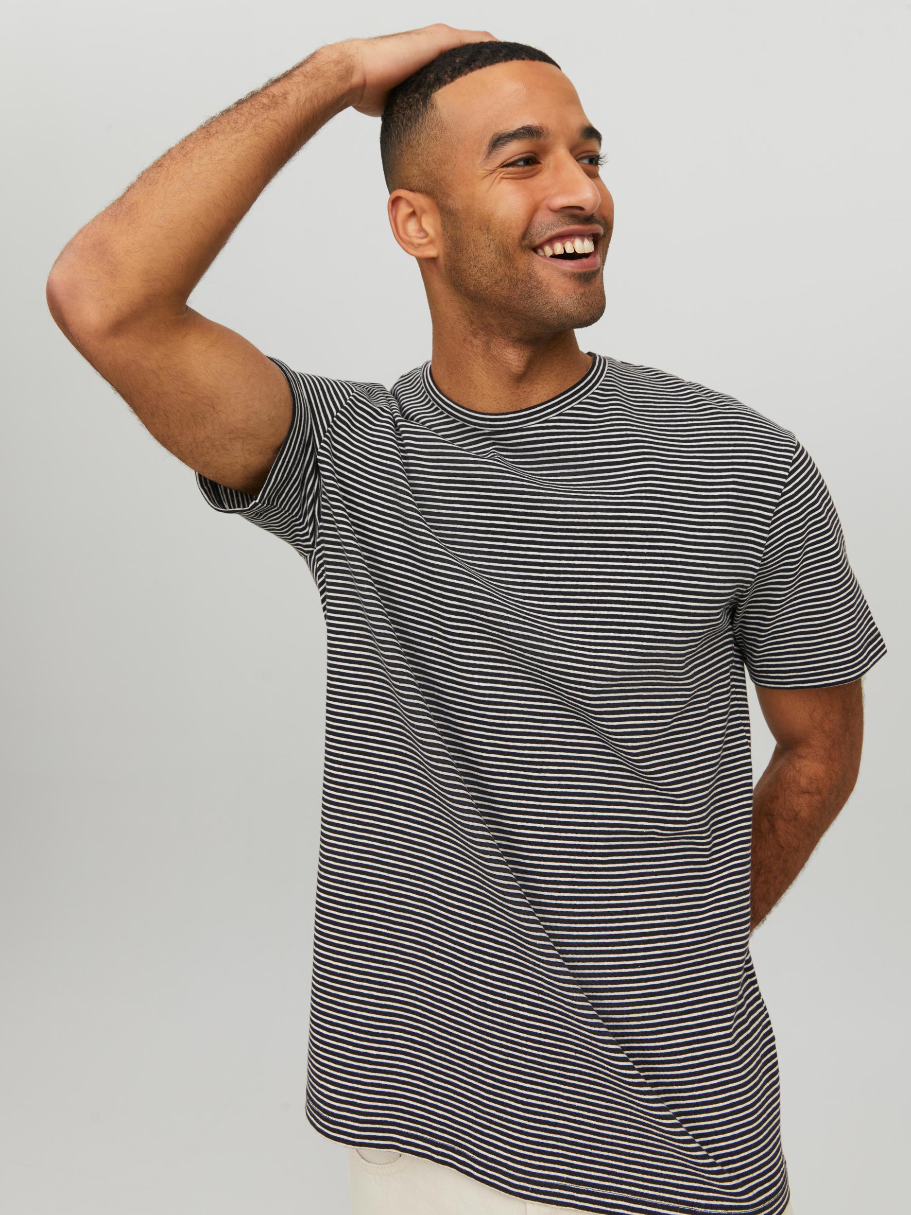 JPRCC SOFT LINEN TEE SS CREW STRIPE