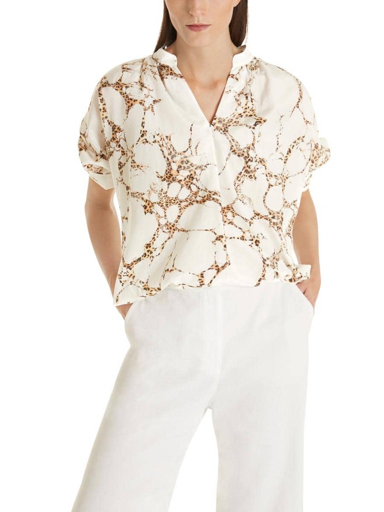 Print-Blusenshirt aus Seiden-Mix