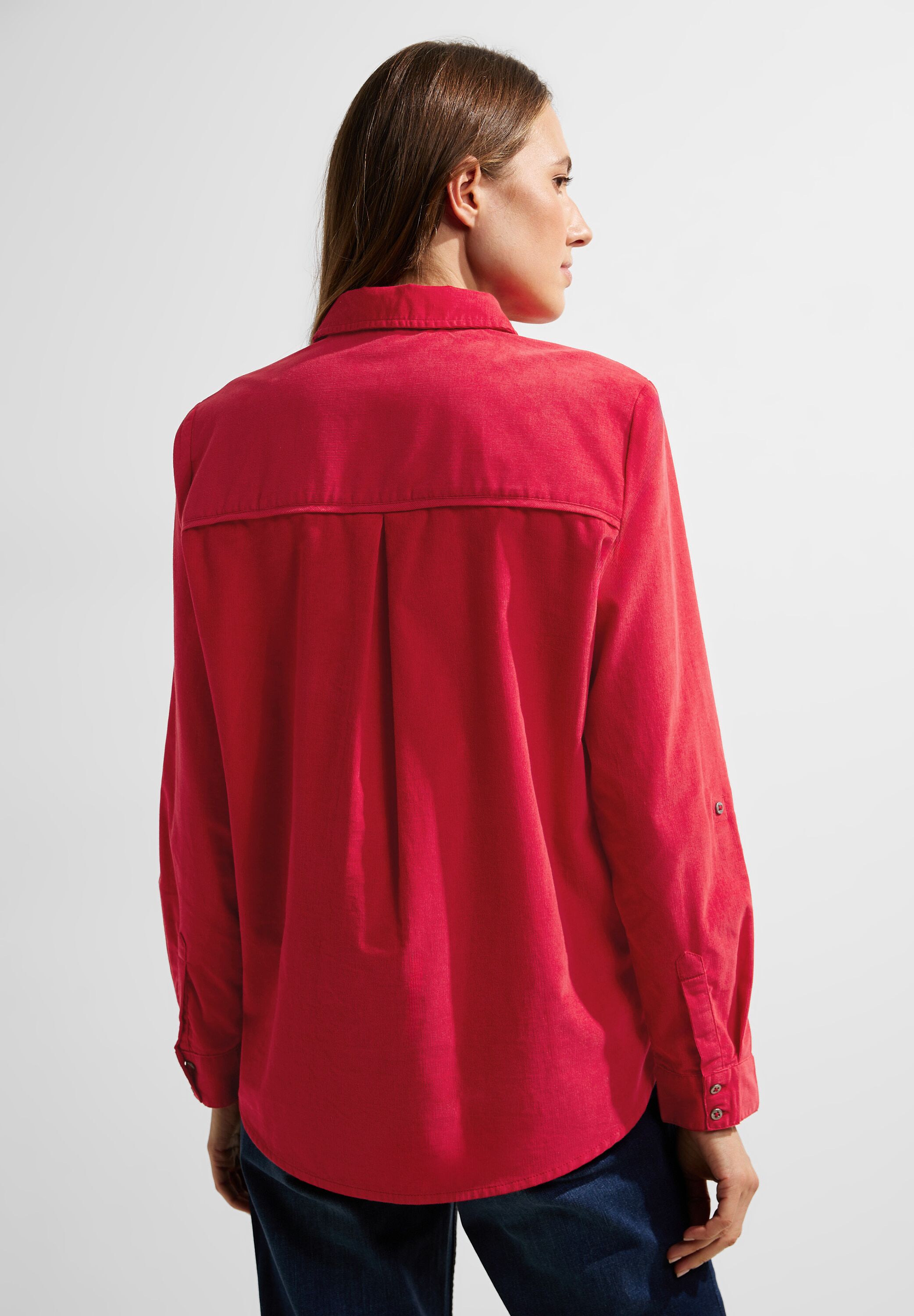 Cordbluse mit Hemdkragen