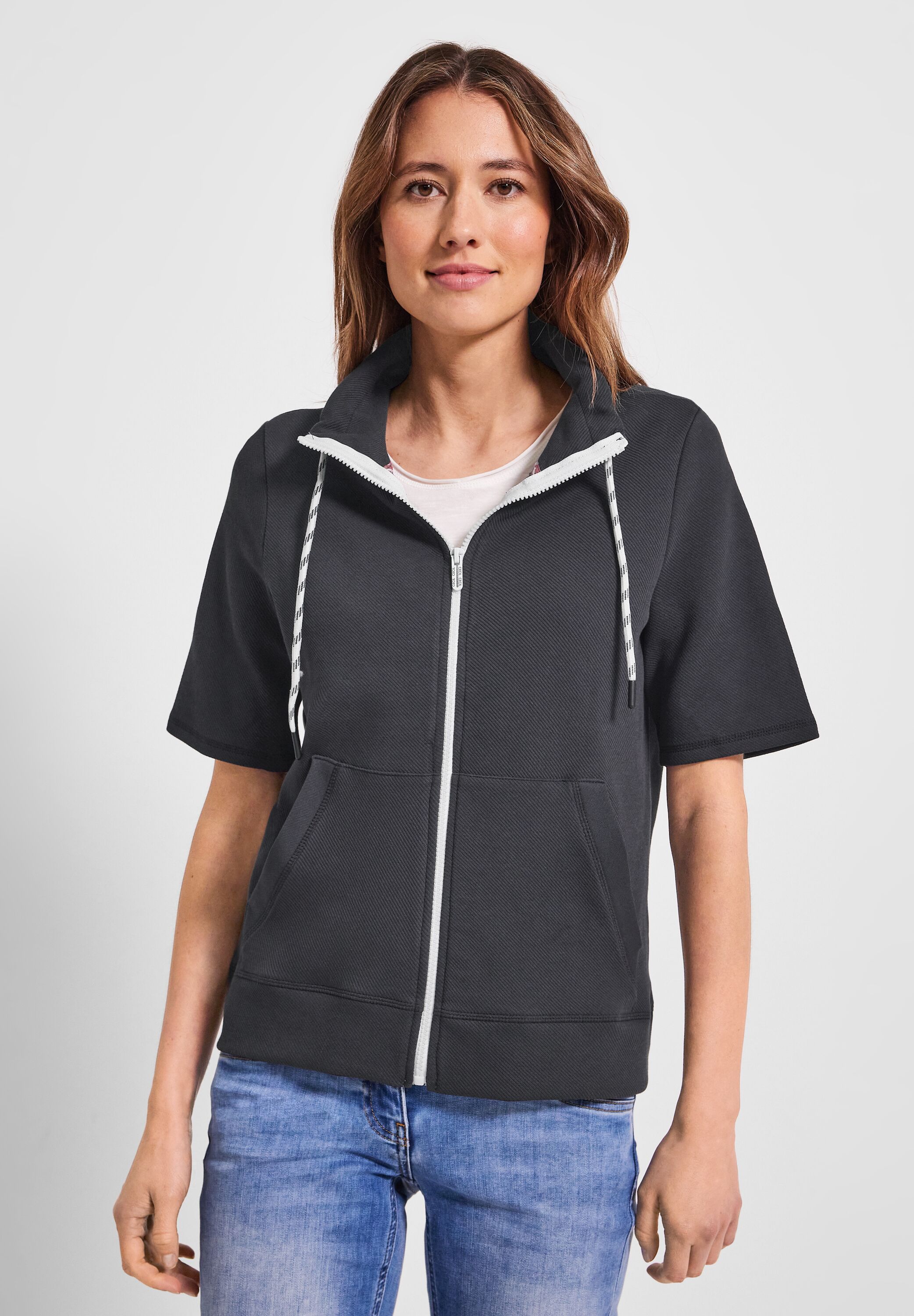 Kurzarm Sweatjacke