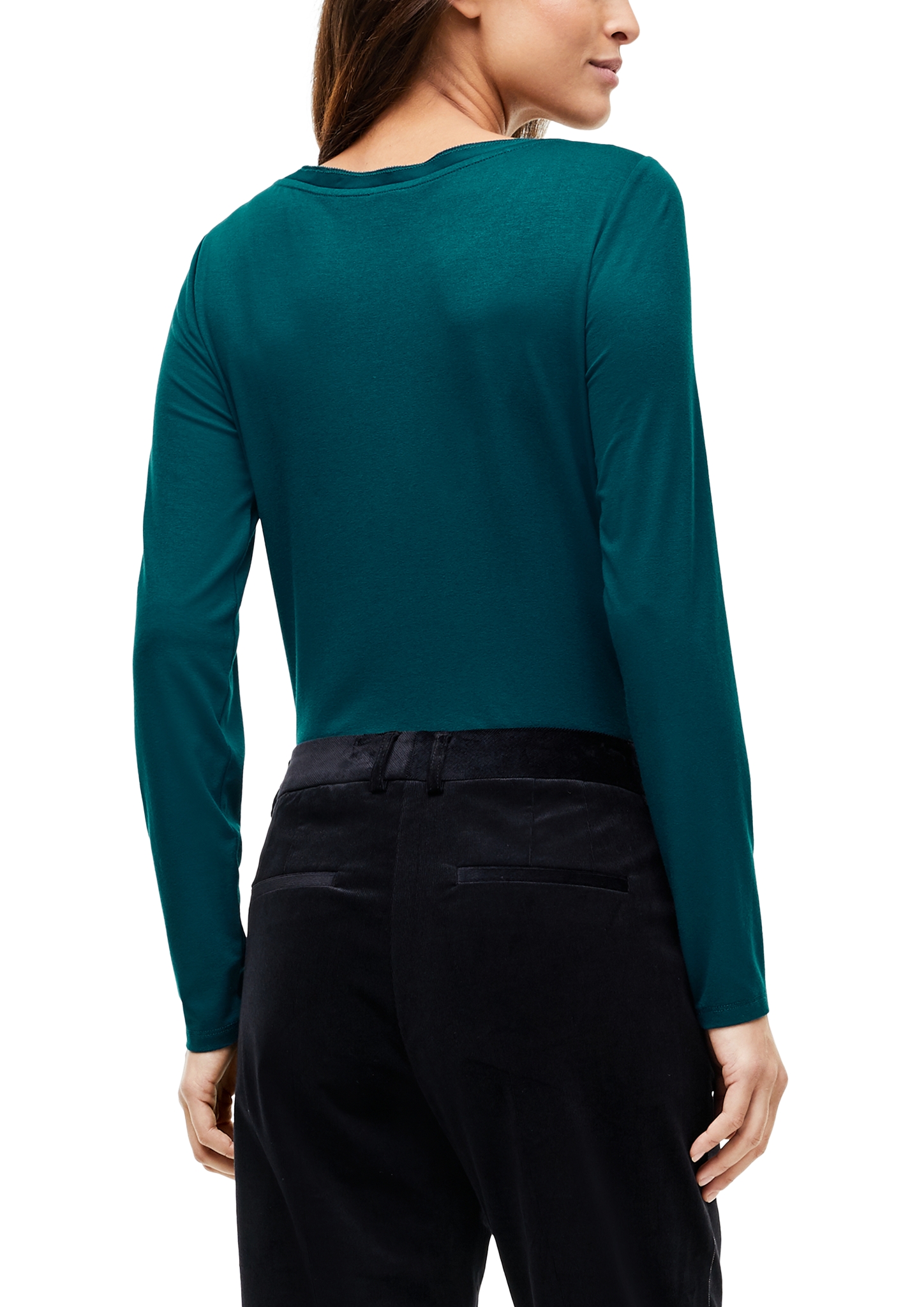 Chiffon/Jersey-Langarmshirt