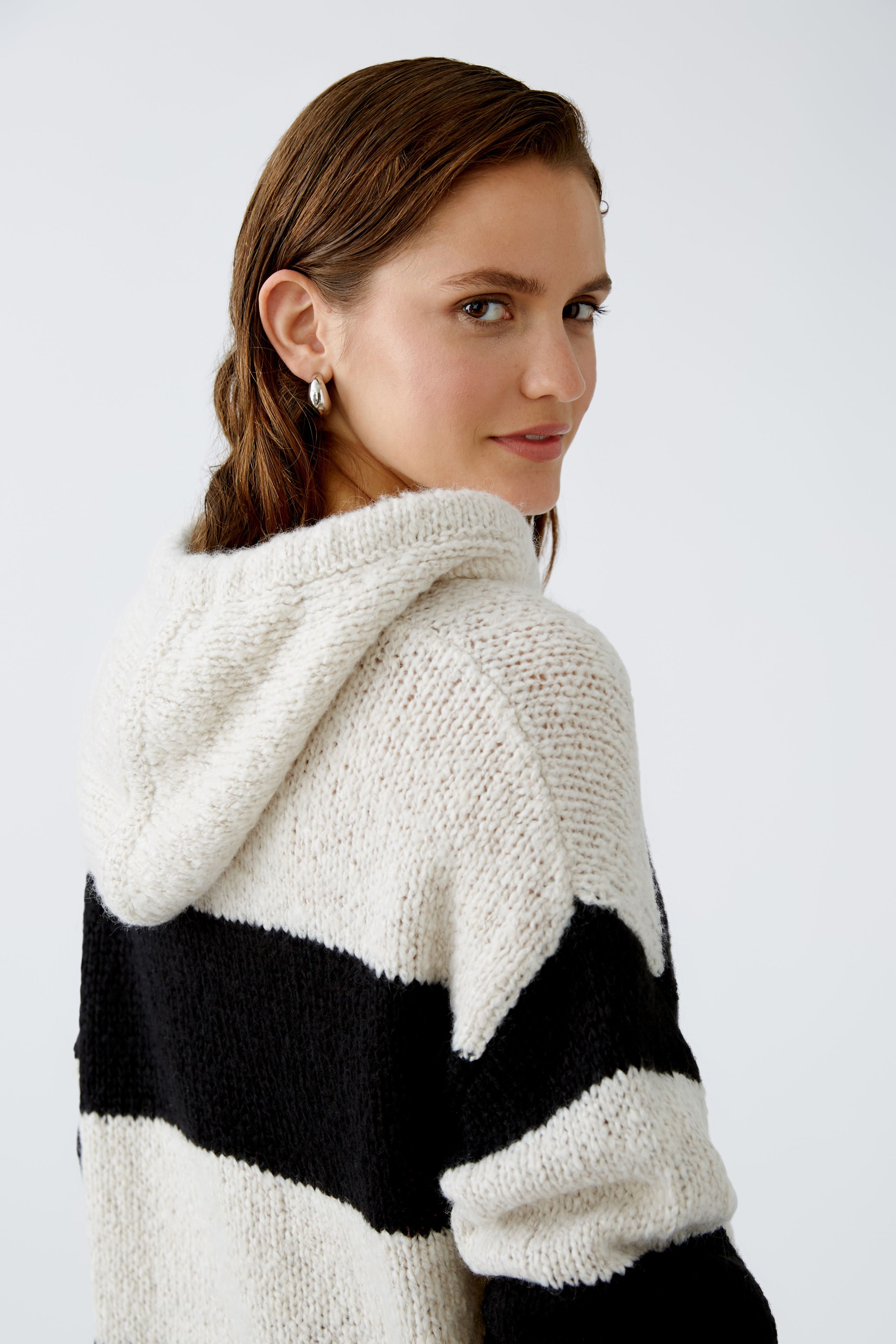 Kapuzenpullover mit Wolle und Mohair