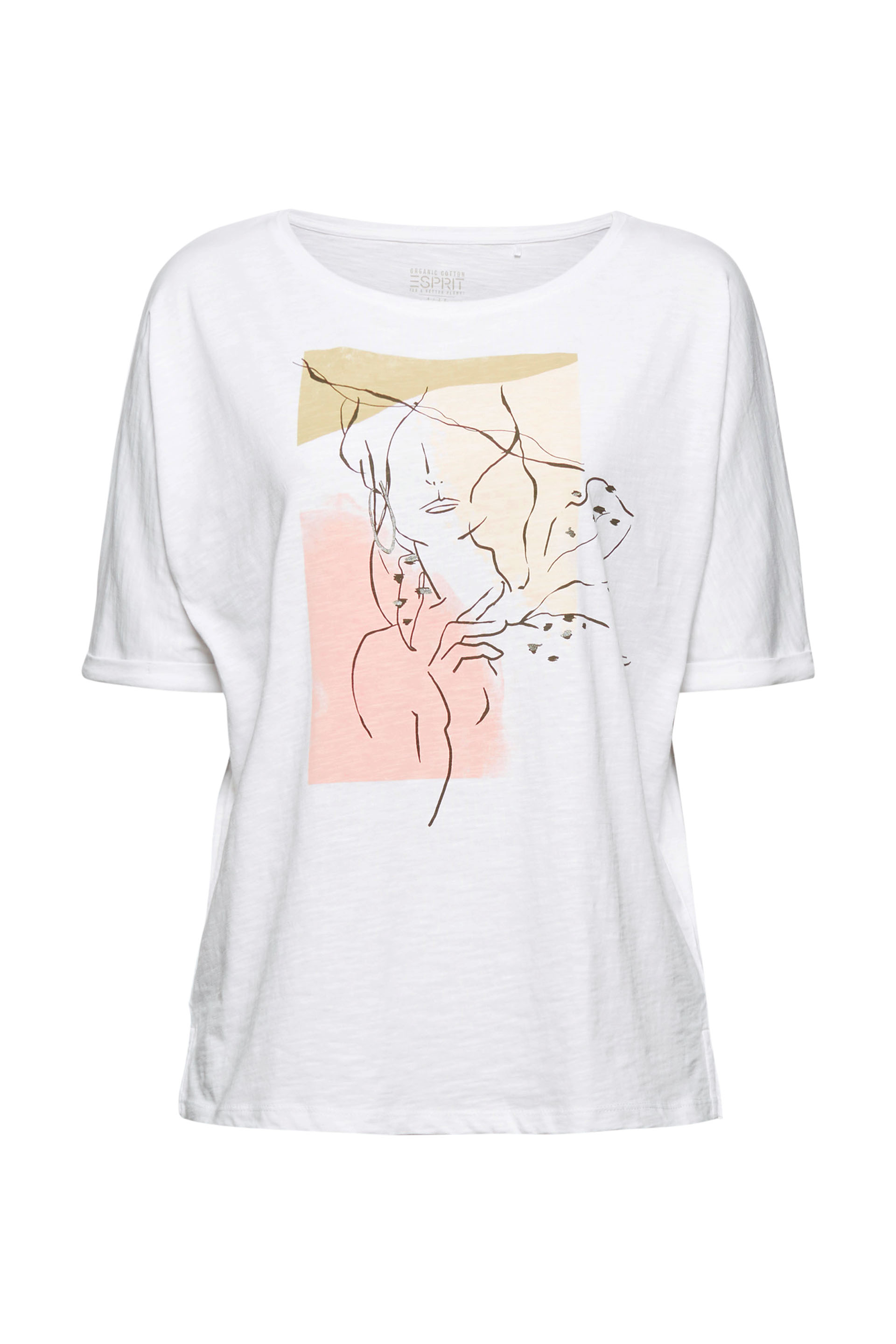 T-Shirt mit Line-Art, Organic Cotton