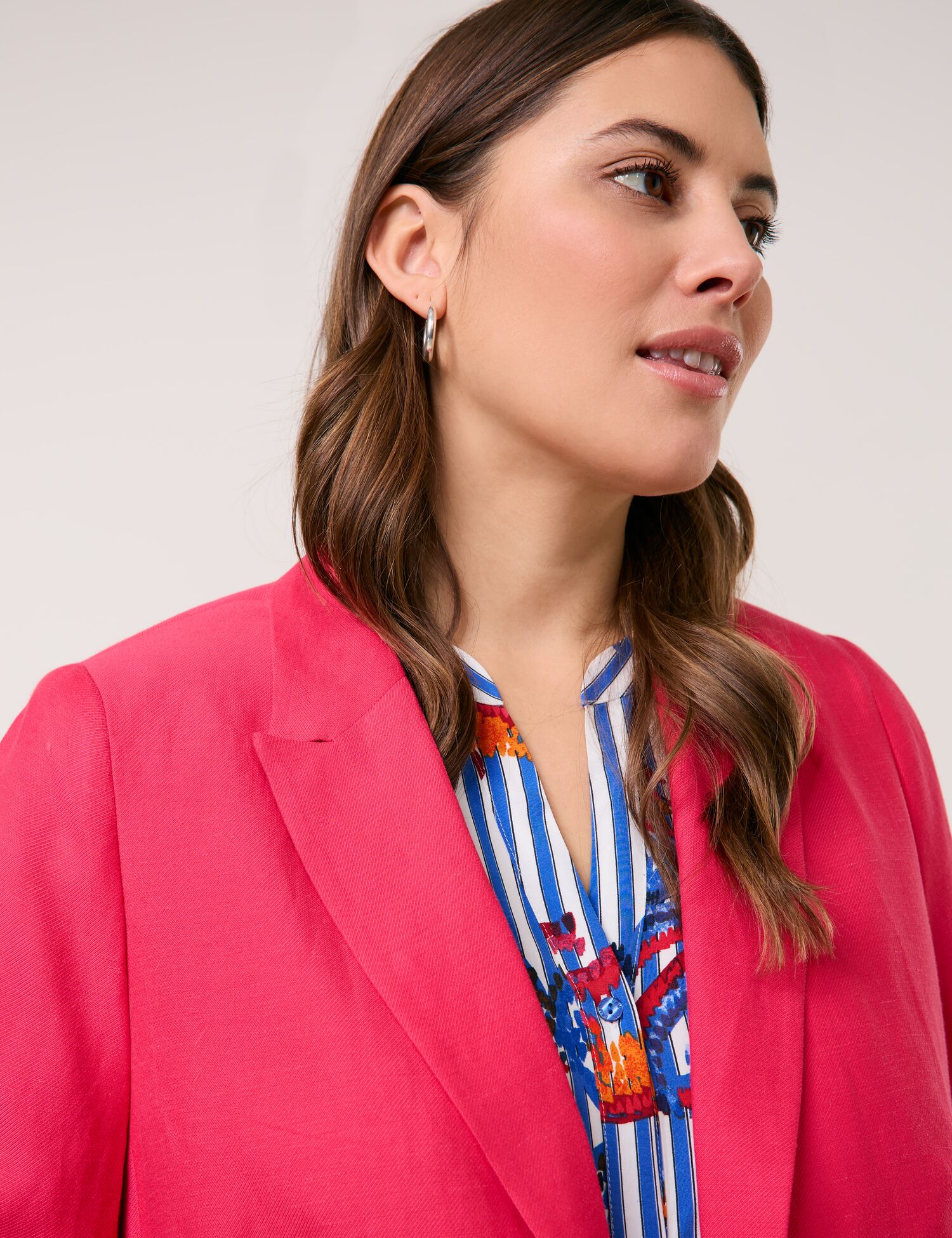 Blazer aus Viskose-Leinen-Mix