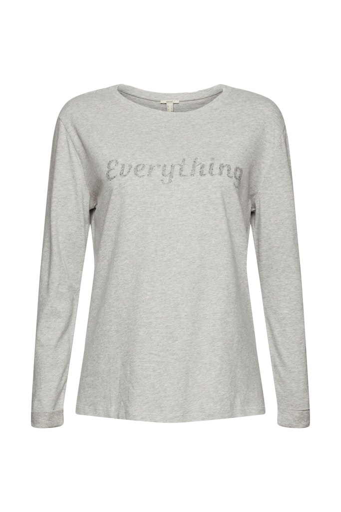 Longsleeve mit Wording aus Glasperlen