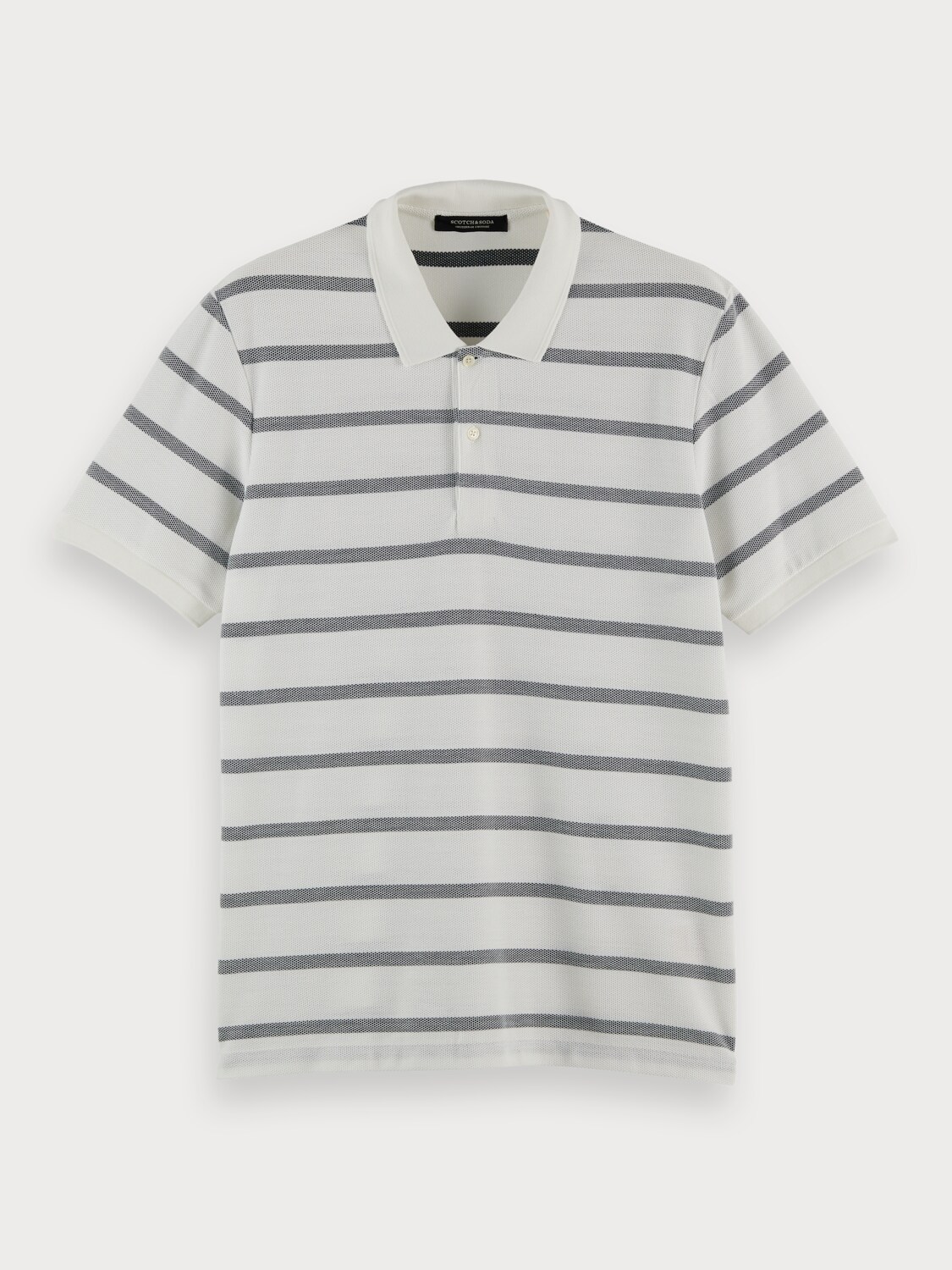 Striped cotton-pique polo