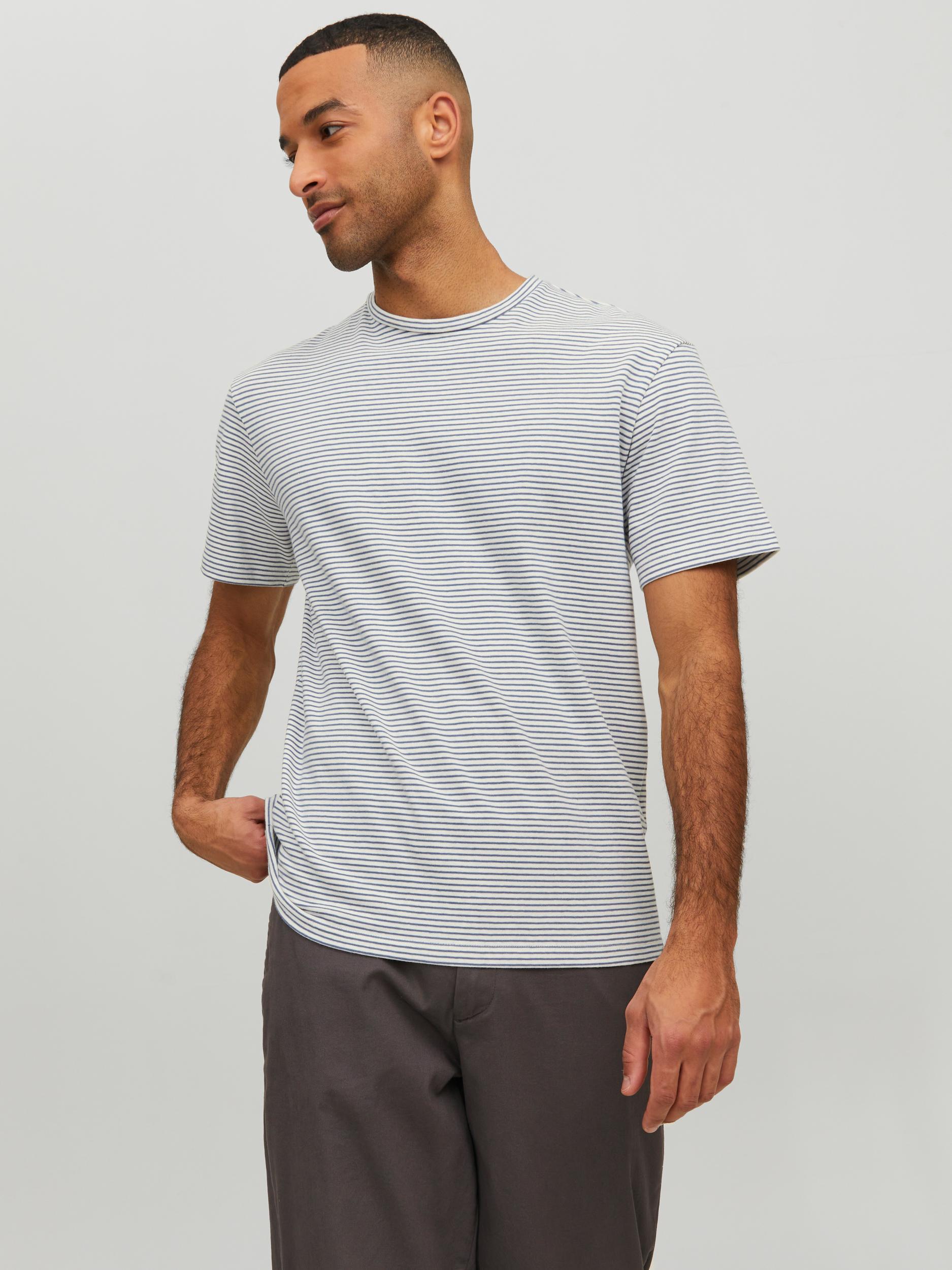 JPRCC SOFT LINEN TEE SS CREW STRIPE