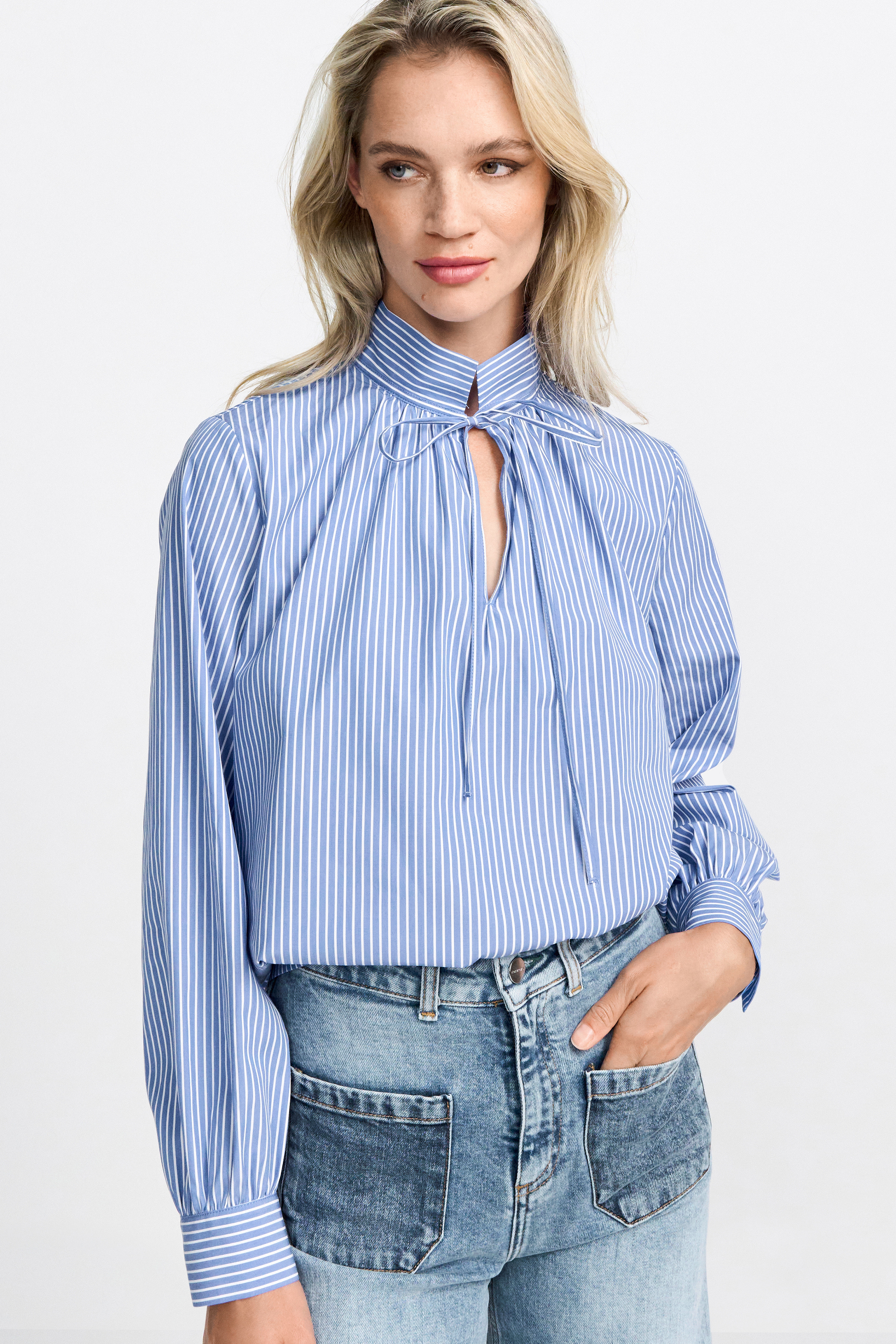 Cotton stripe blouse